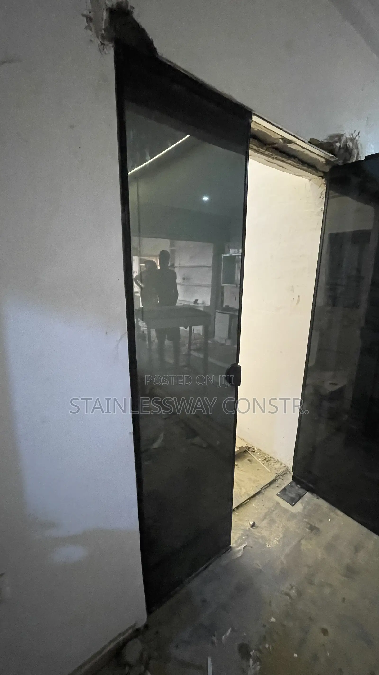 Dark Grey Tampered Swing Door