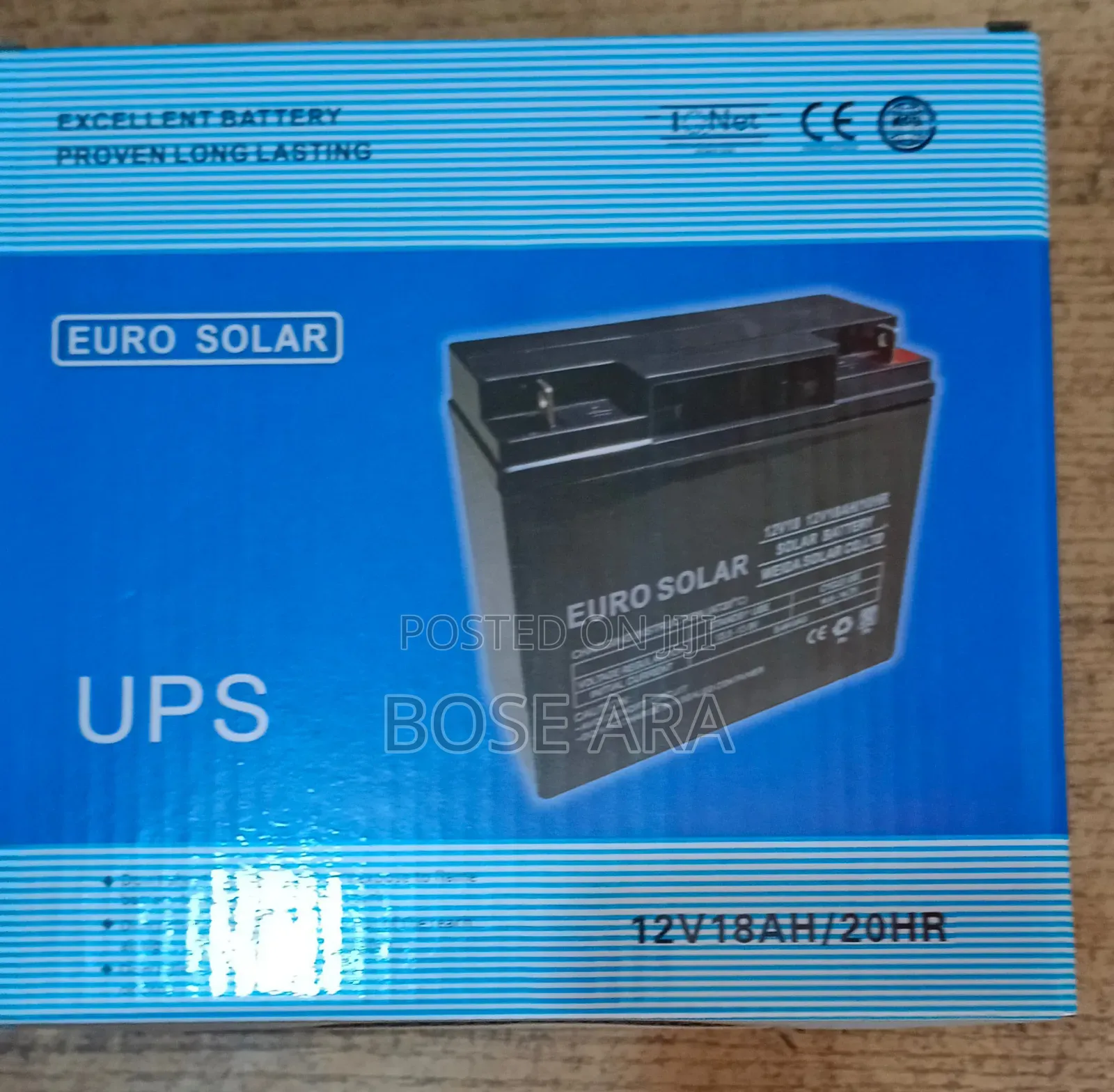 12v/18ah/20hr Rechargeable Battery With Nut and Bolt Terminal