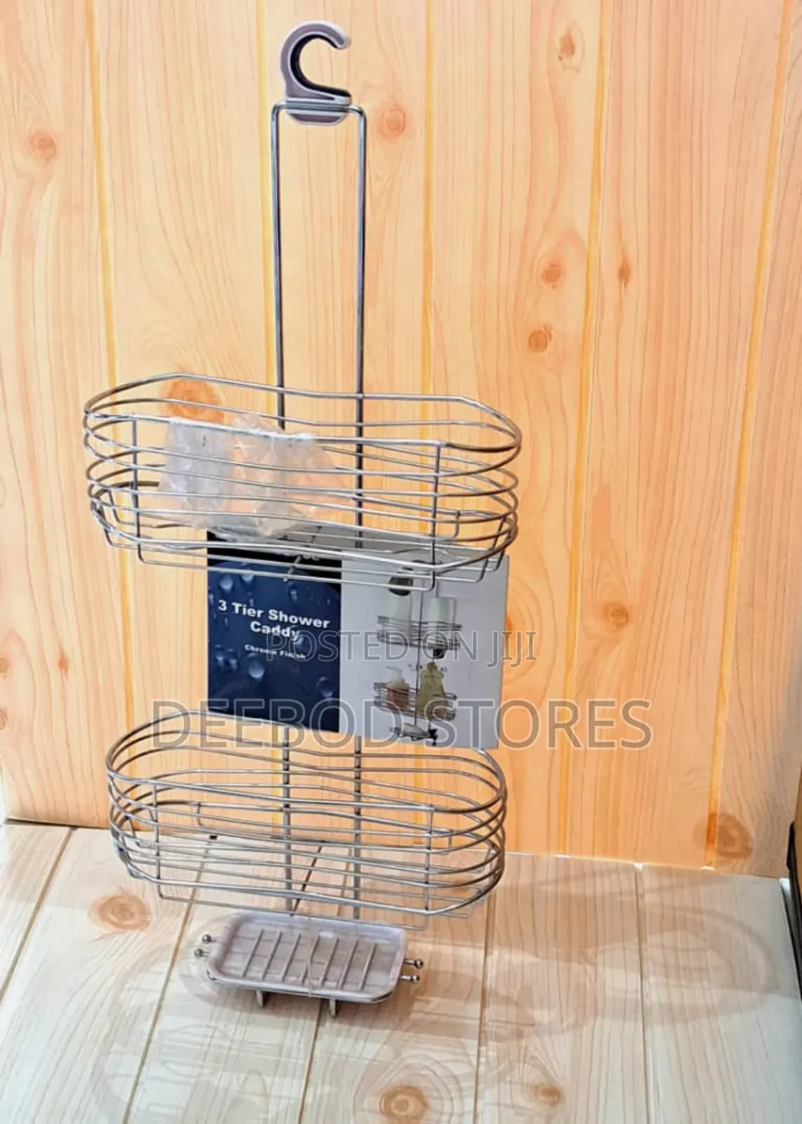 3-Tier Hanging Shower Caddy Silver No Drilling