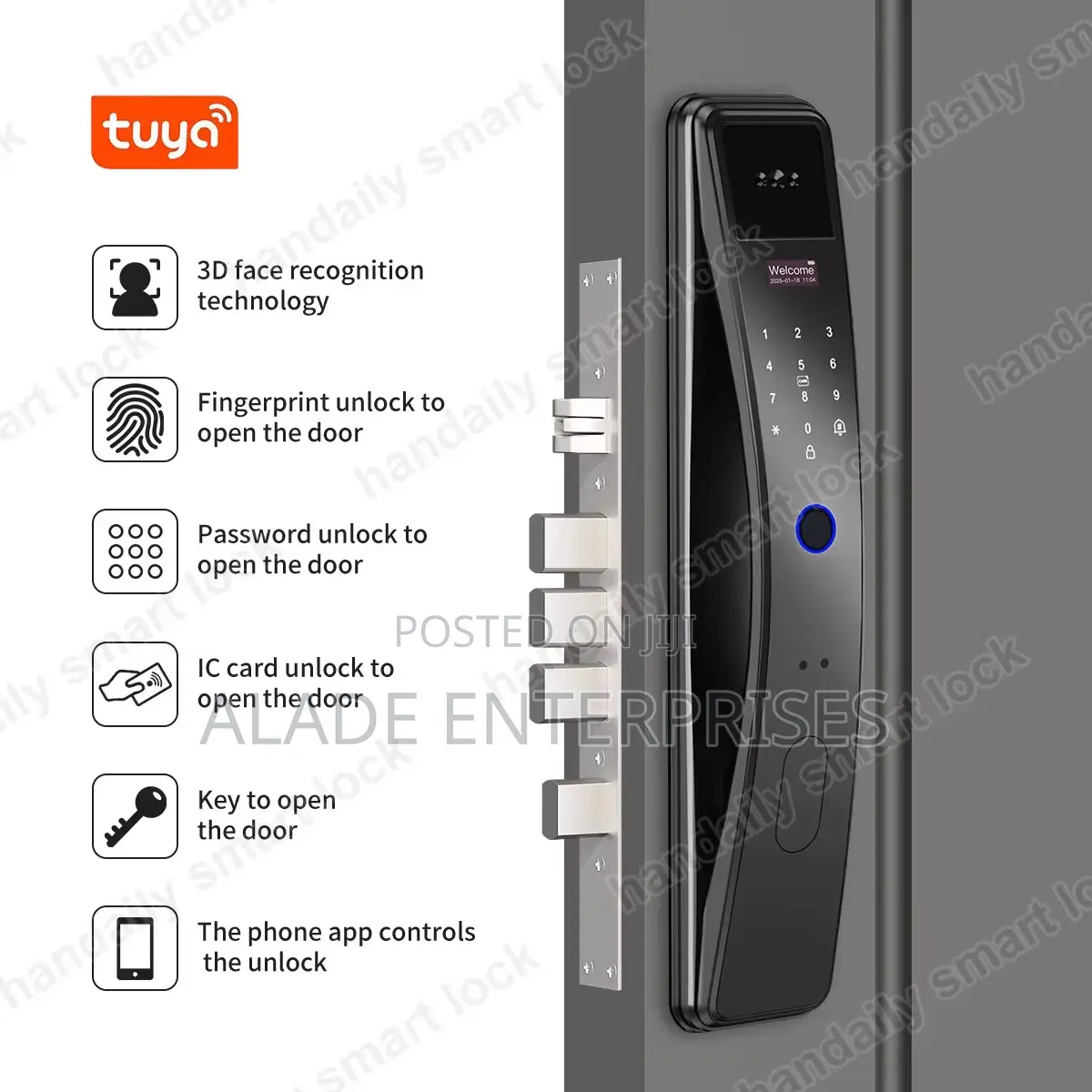 Tuya Digital Smart Key Biometric Fingerprint Intercom Smart Door Lock