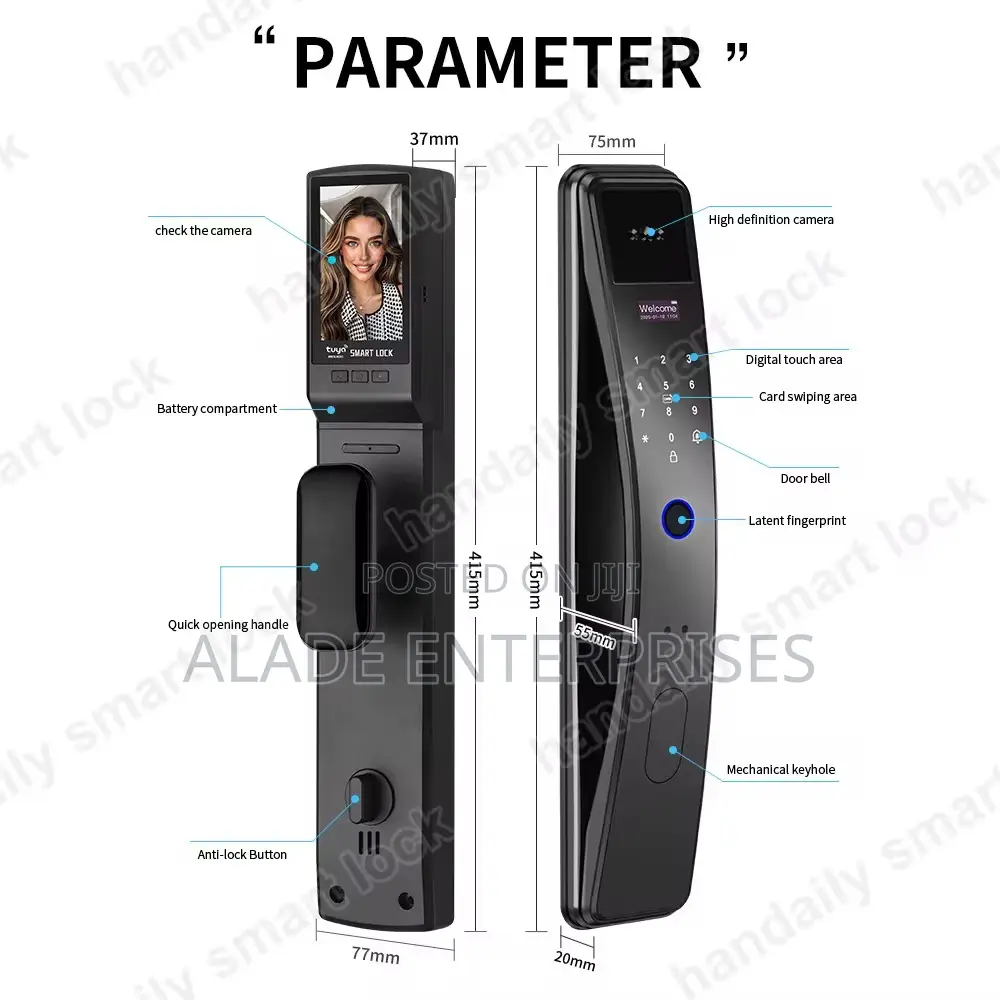 Tuya Digital Smart Key Biometric Fingerprint Intercom Smart Door Lock