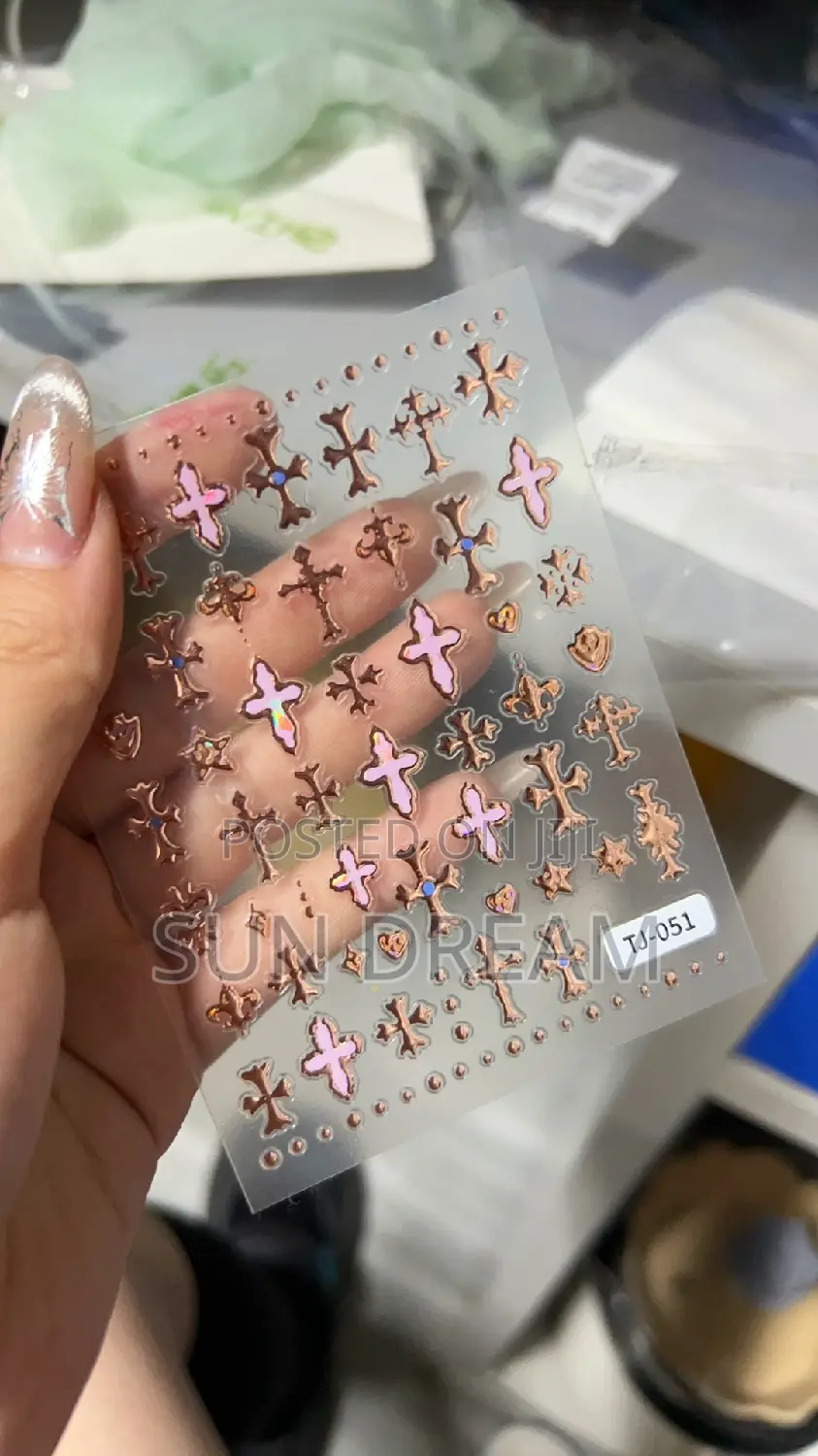 Y2k Cross Nail Designe Nail Art Sticker Cross Stickers