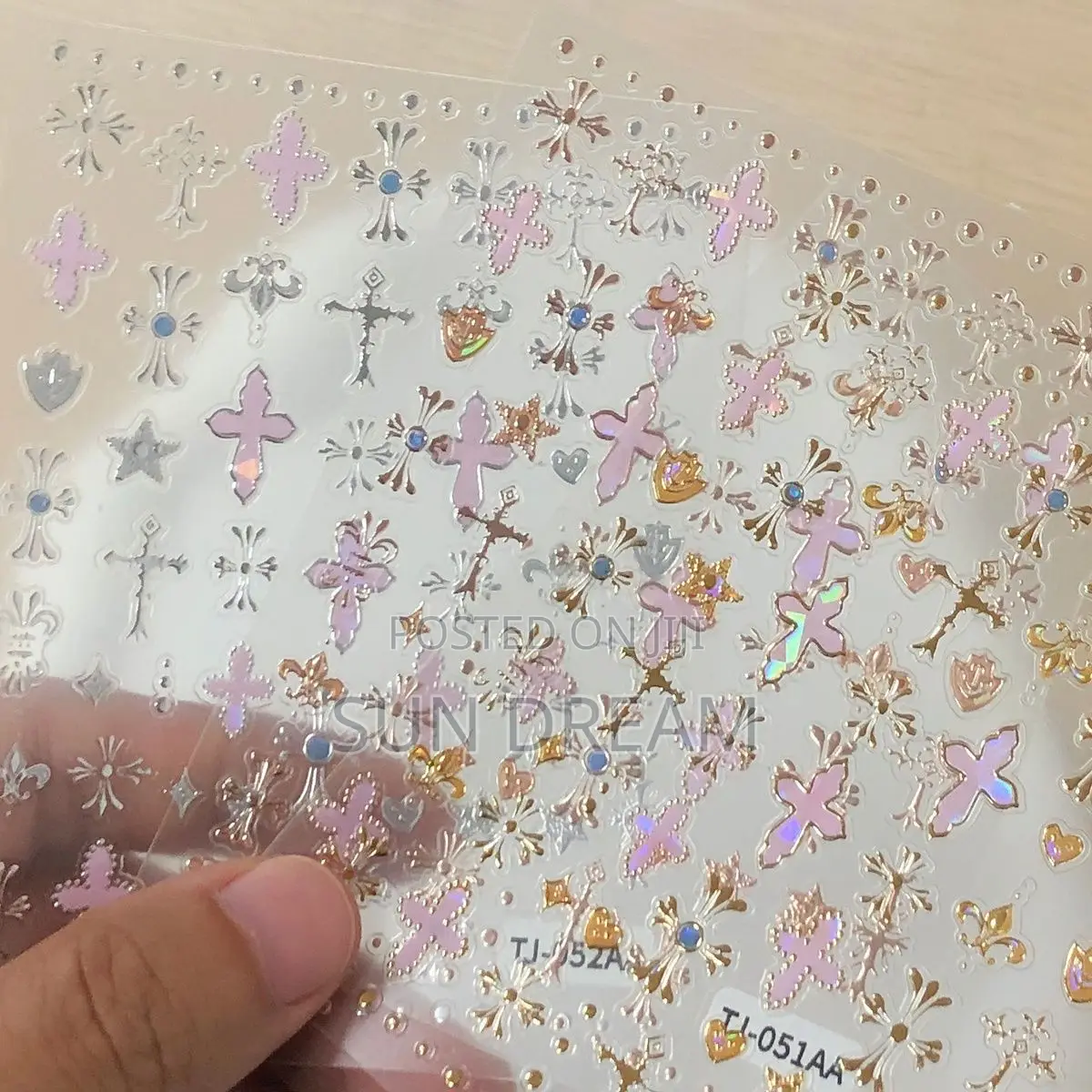 Y2k Cross Nail Designe Nail Art Sticker Cross Stickers