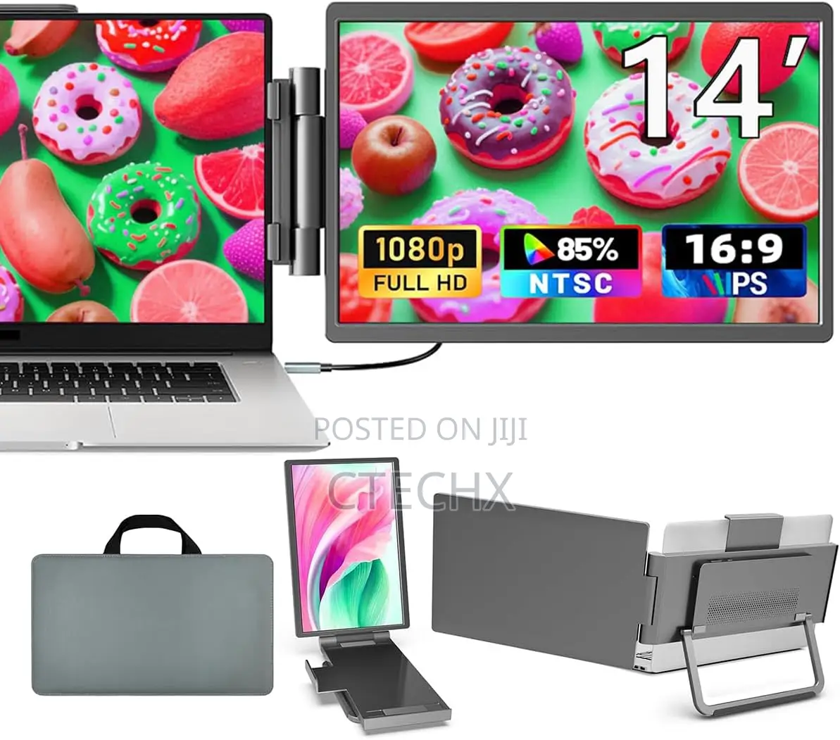 Laptop Screen Extender - 14" FHD 1080p Ips Laptop Monitor Extender