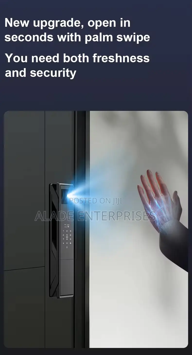 Luxury Smart Lock Triple Camera Palm/Fingerprint/Face Smart Key