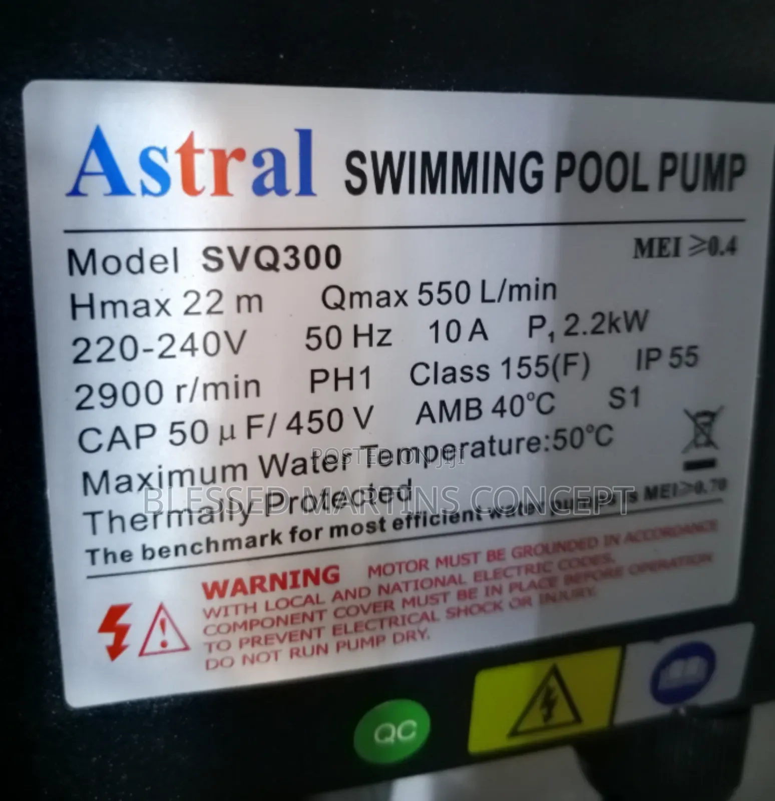 3hp Astral Swimming Pool Pump