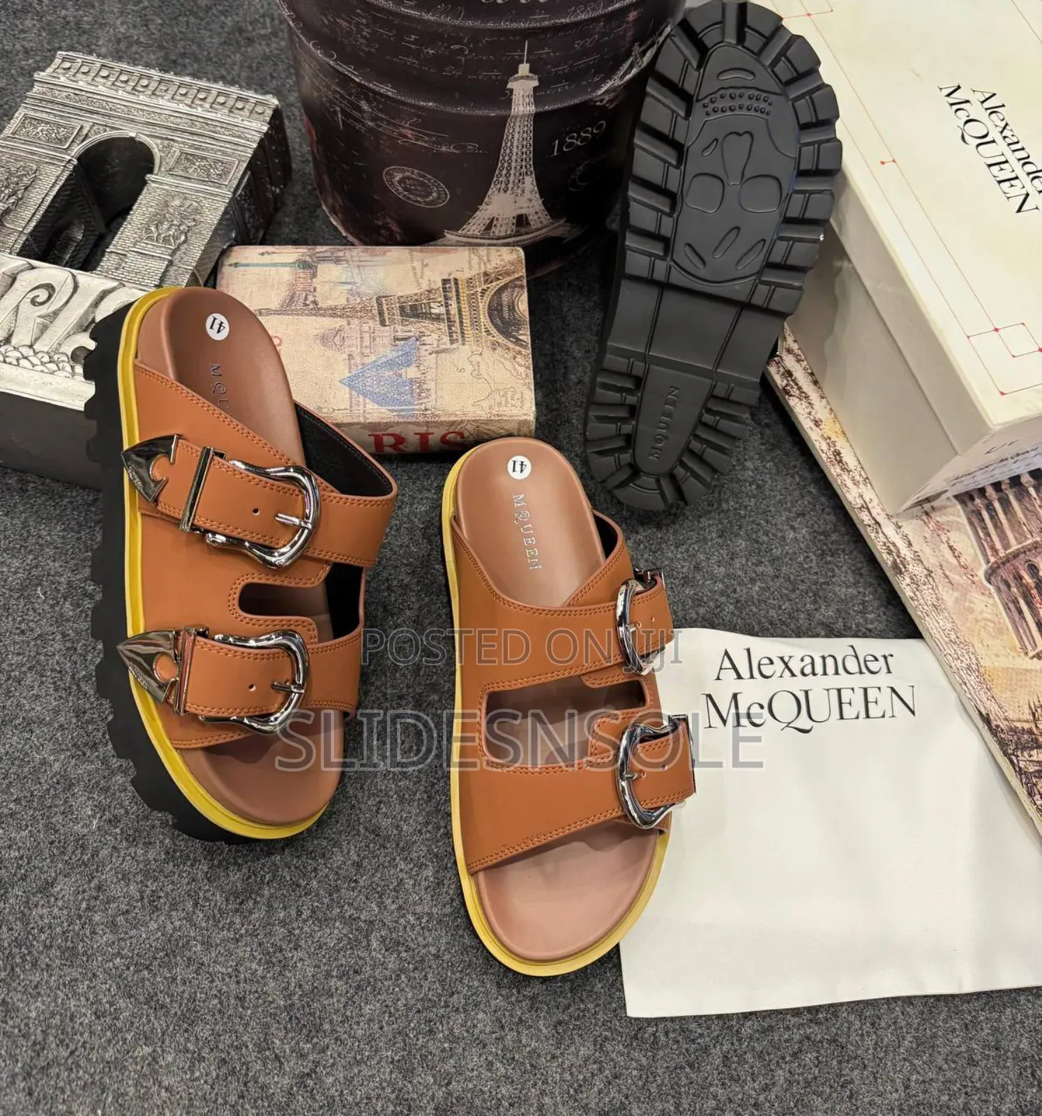 Authentic Alexander McQueen Leather Slides