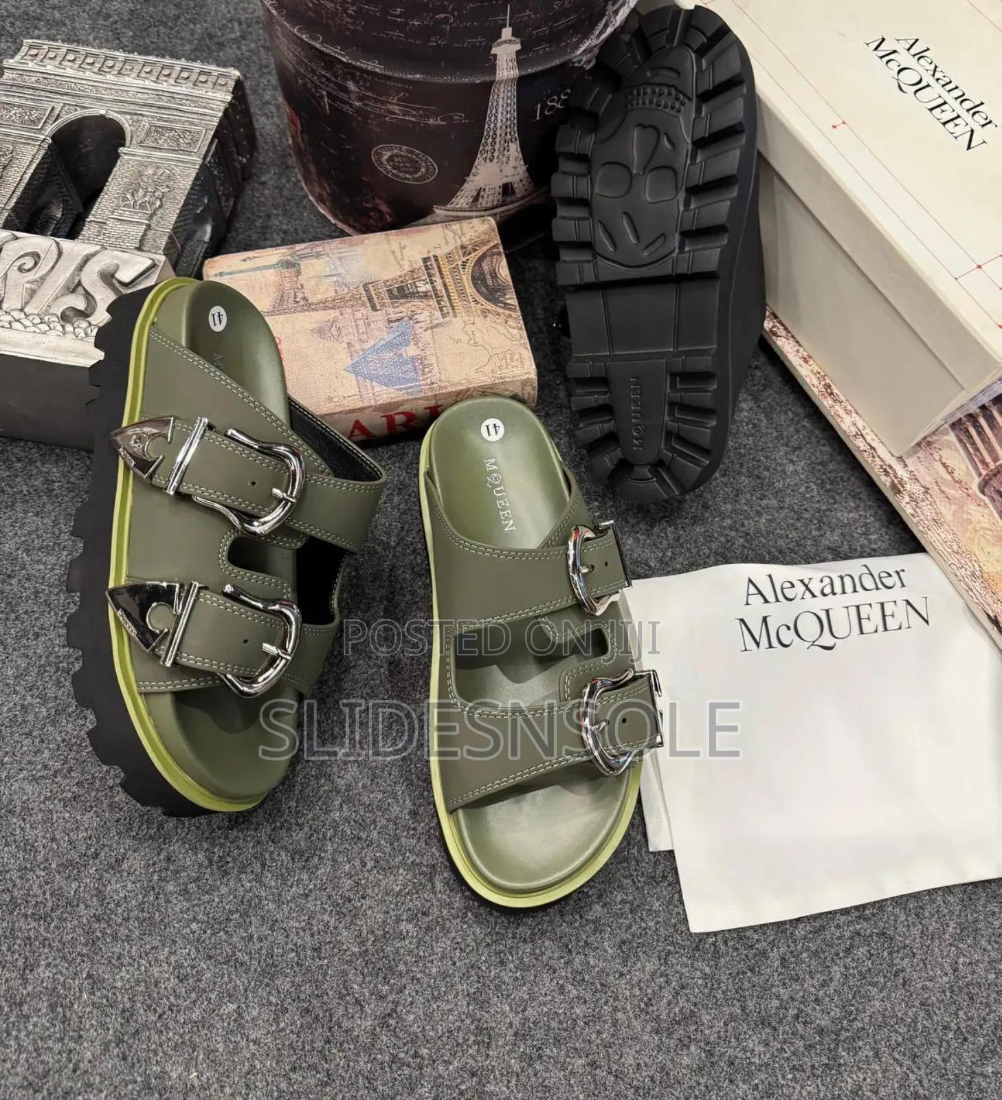 Authentic Alexander McQueen Leather Slides
