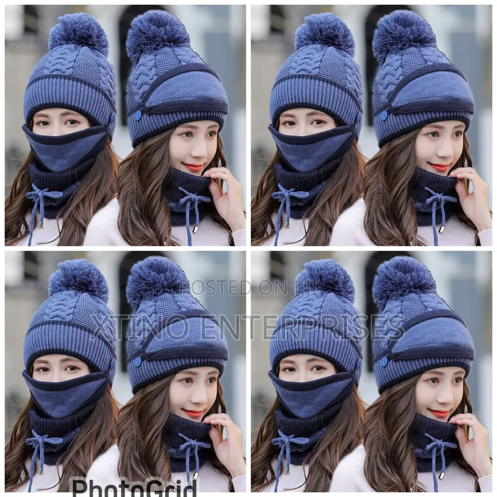 Winter Beanie Hat Scarf Set Mask Scarf Knitted Brand New Original