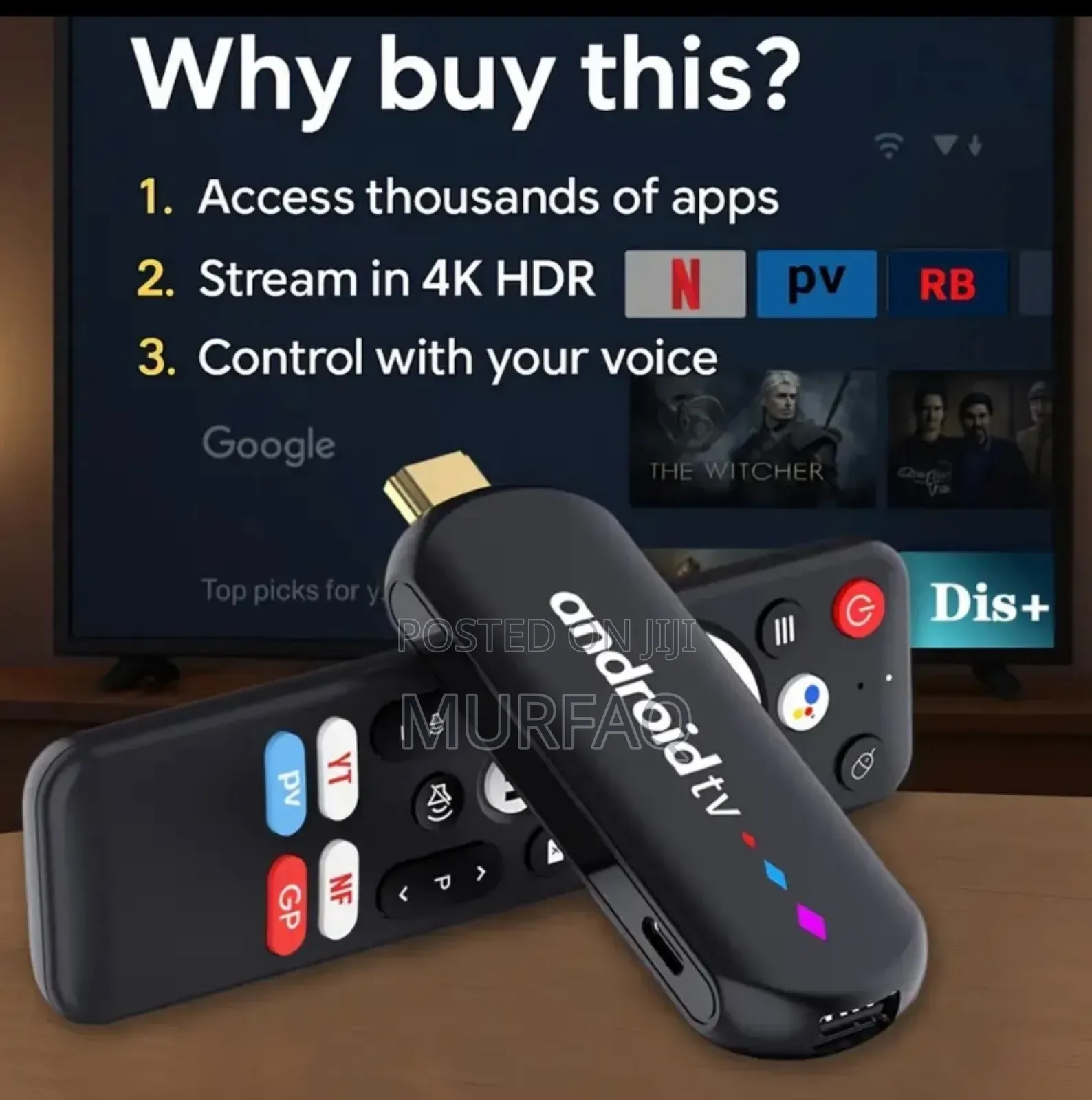 H96 Max Tv Stick 2gb 16gb Android 14 Tv Box Voice Asst. Bt Remote
