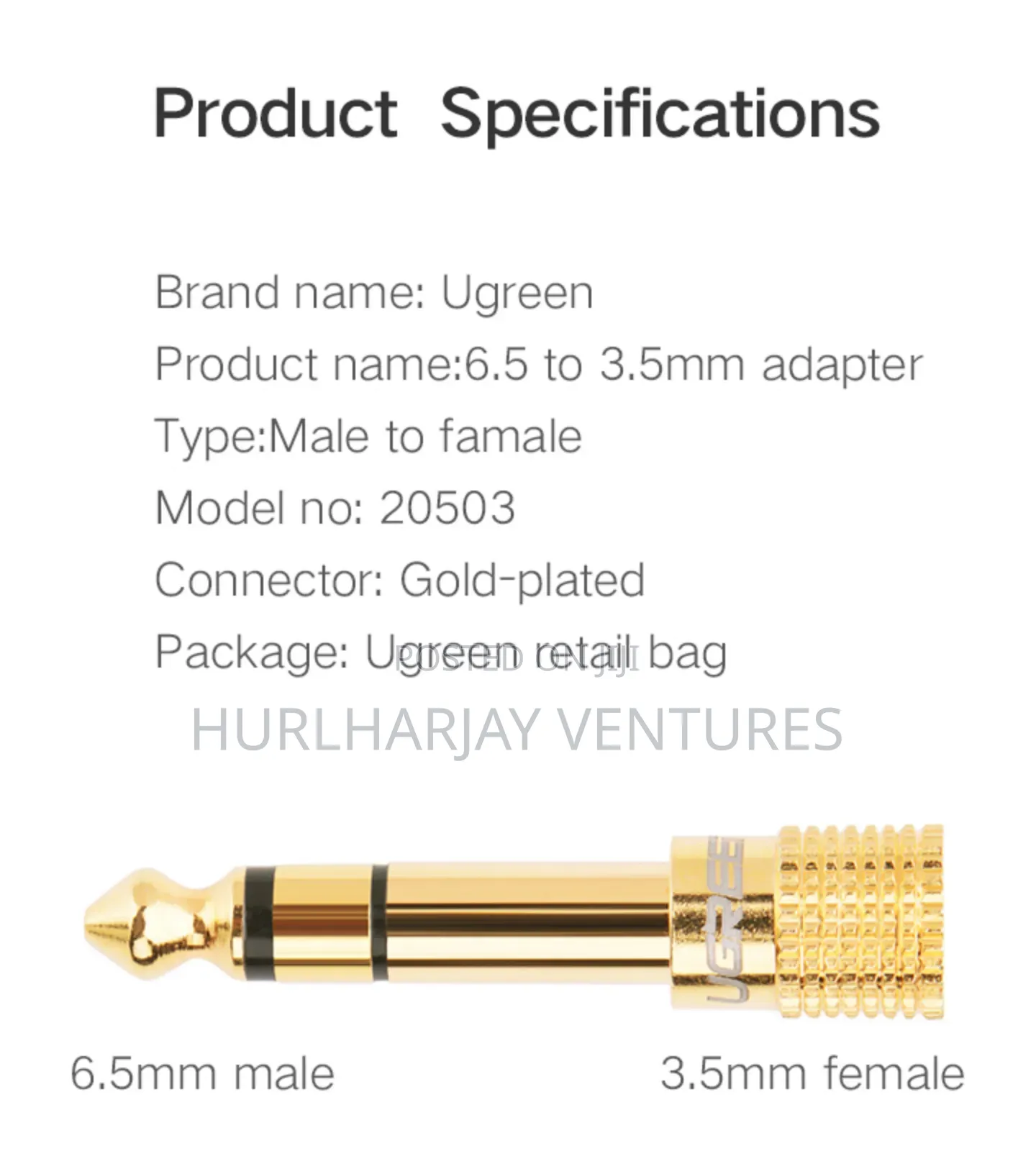 Ugreen 6.5mm to 3.5mm Audio Adapter