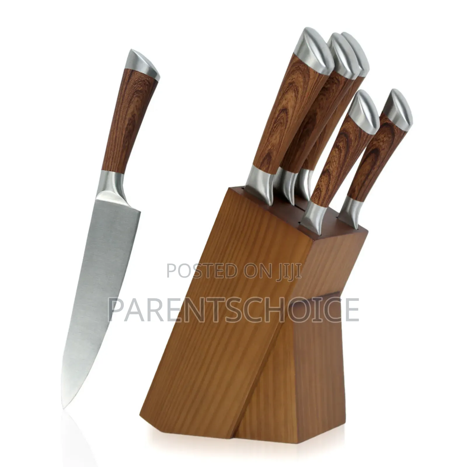 5-Piece Elegant Wooden Kitchen Knife Set With Holding Block