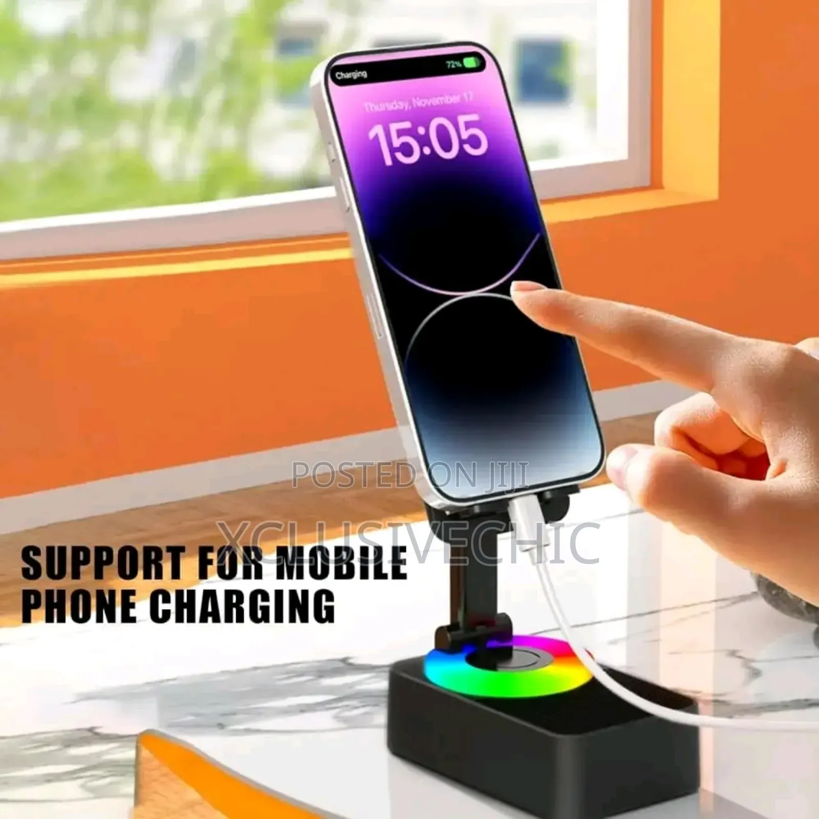 Phone Holder With Bluetooth Speaker