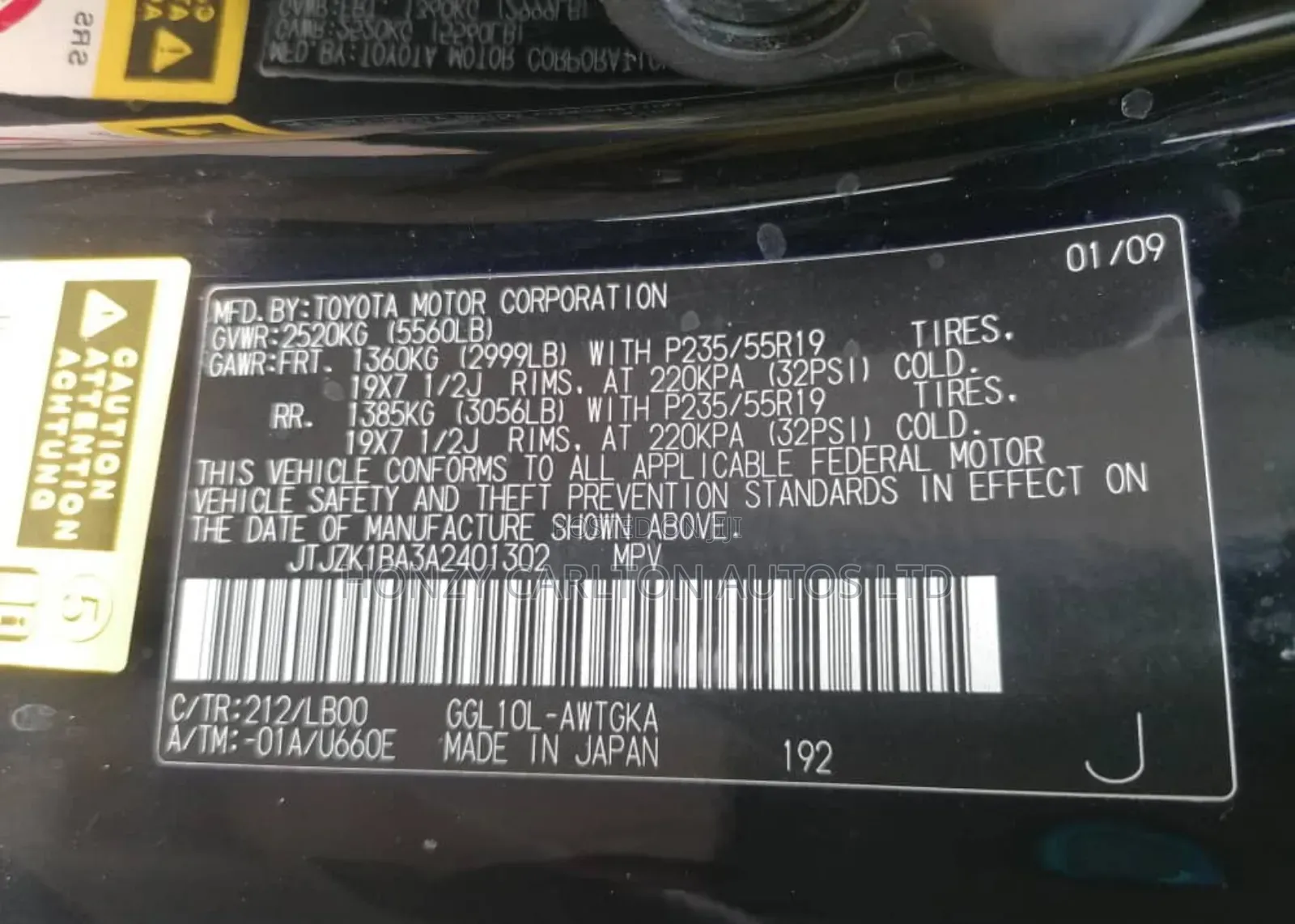 Lexus RX 350 2010 Black