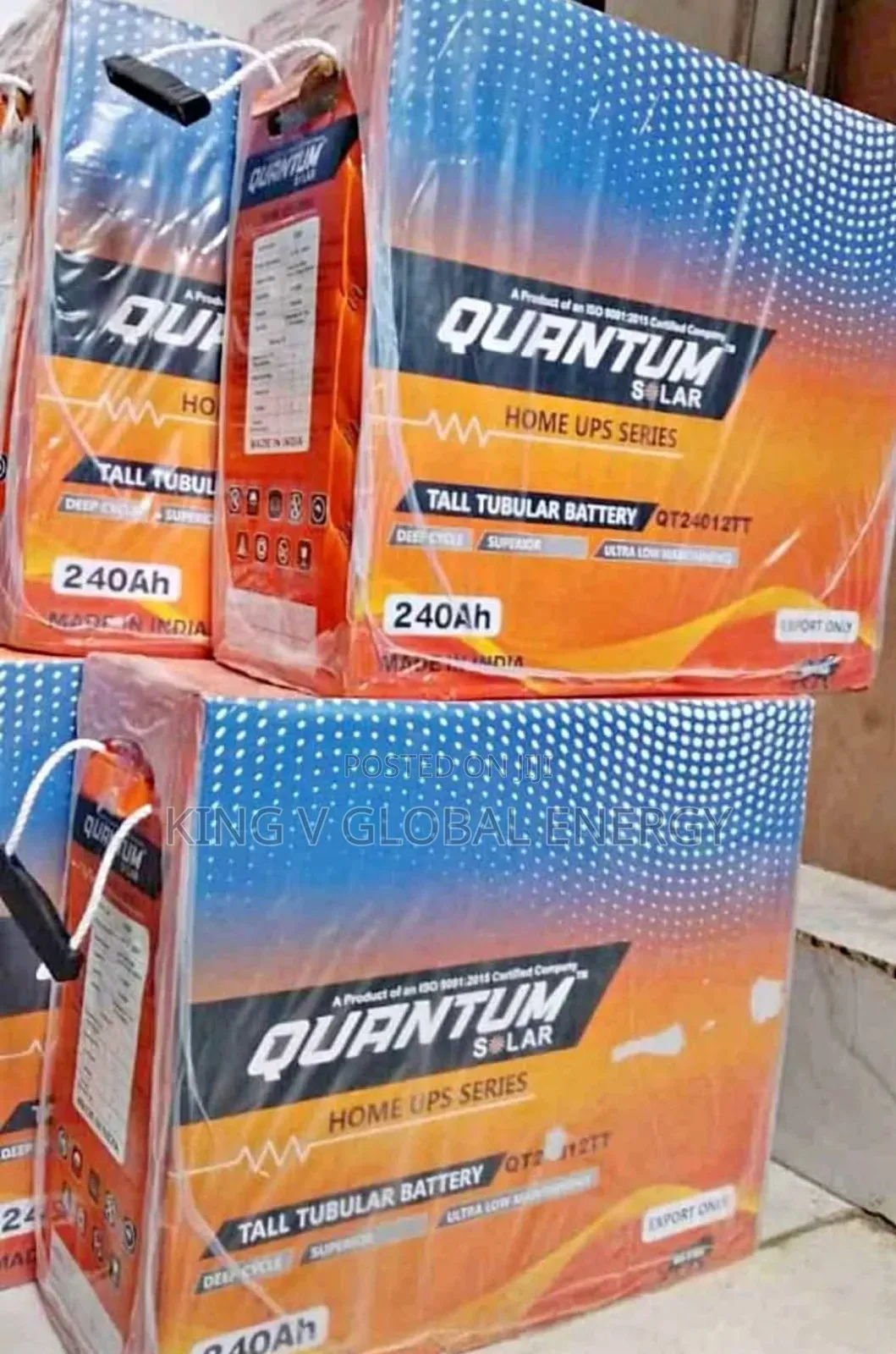 Quantum Solar Tall Tubular 240ah/12v Battery