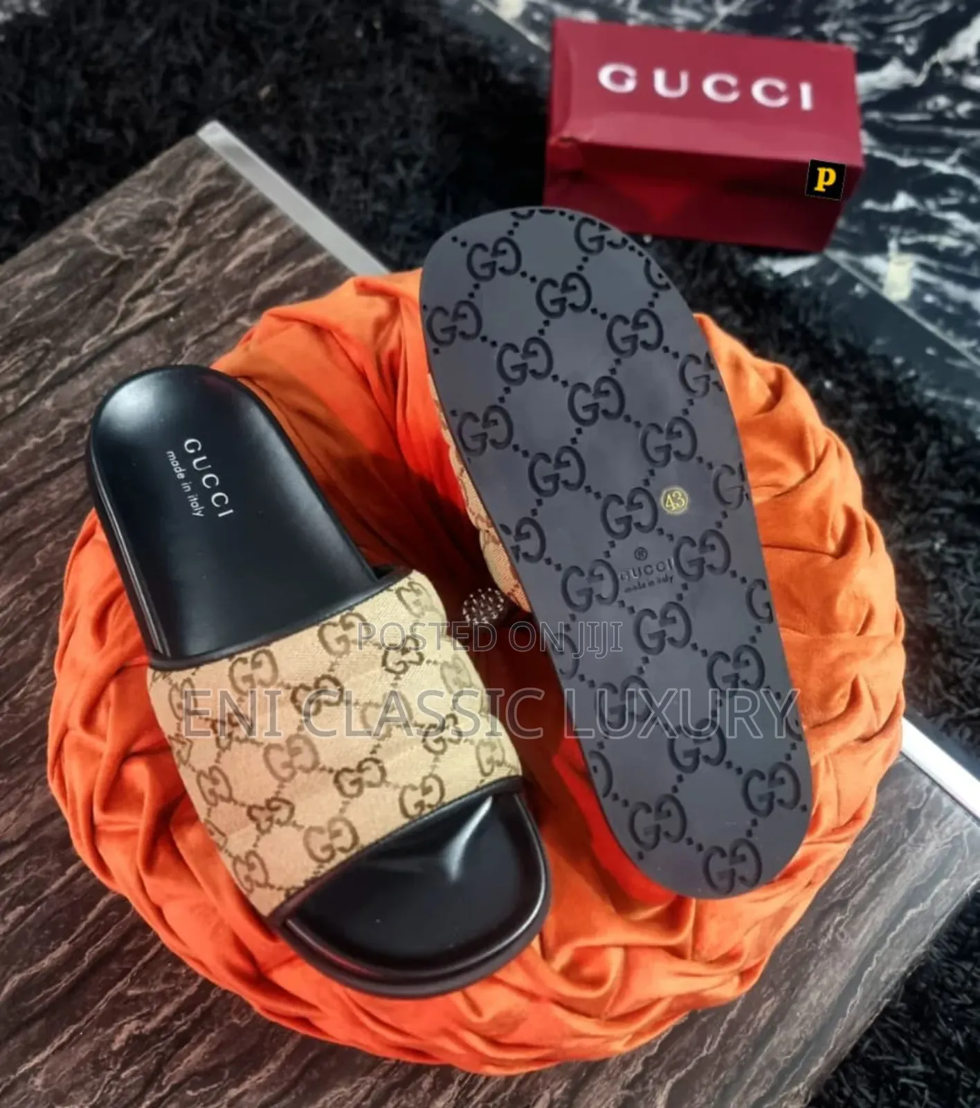 Best Quality Luxury Men's Slippers Gucci Well Banded Package
