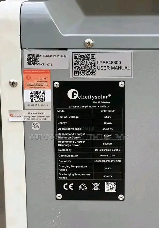 15kwh Felicity Lithium Battery. Only Importer and Manufacturer Seller