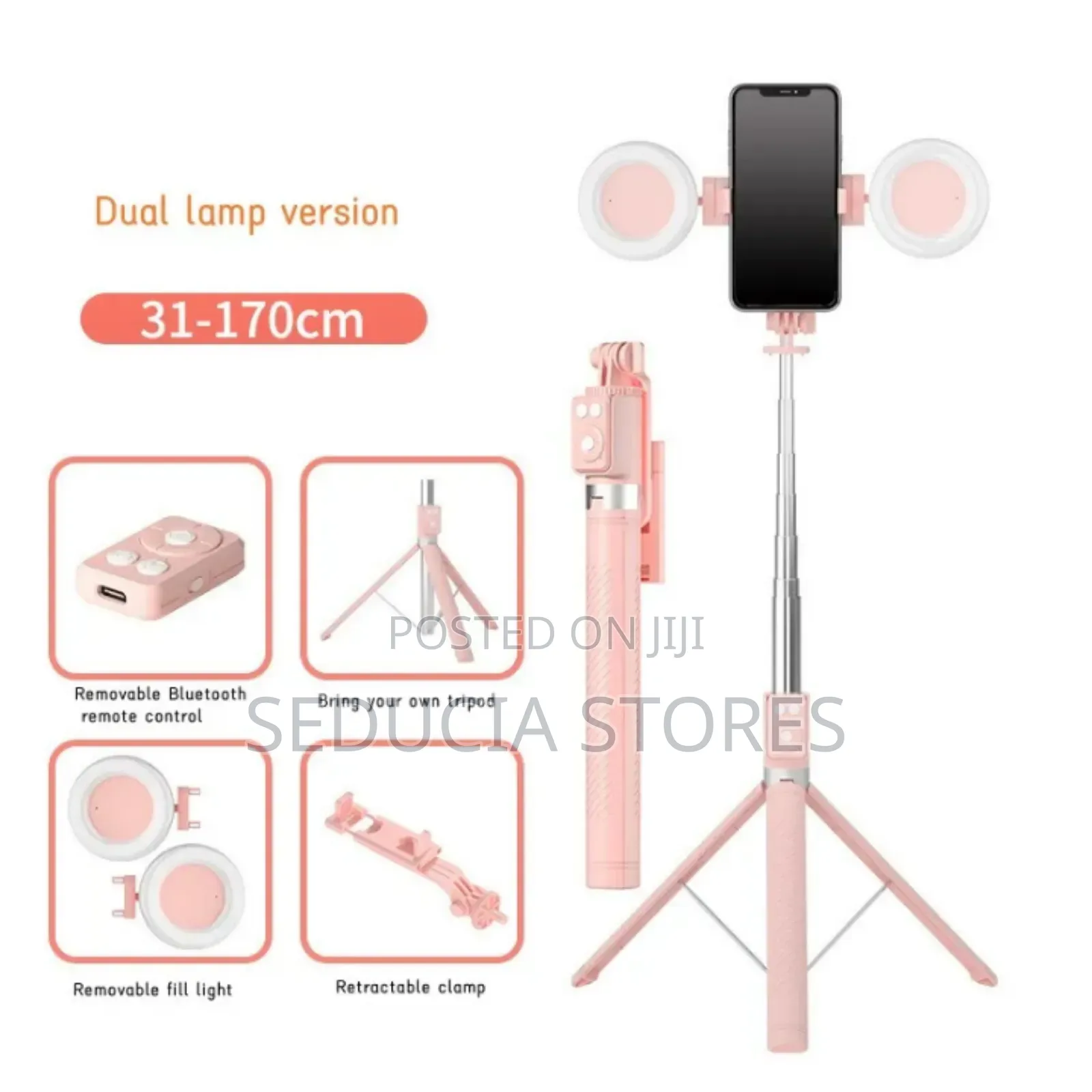 Selfie Stick Tripod With Double Light -6ft (Wholesale Price)
