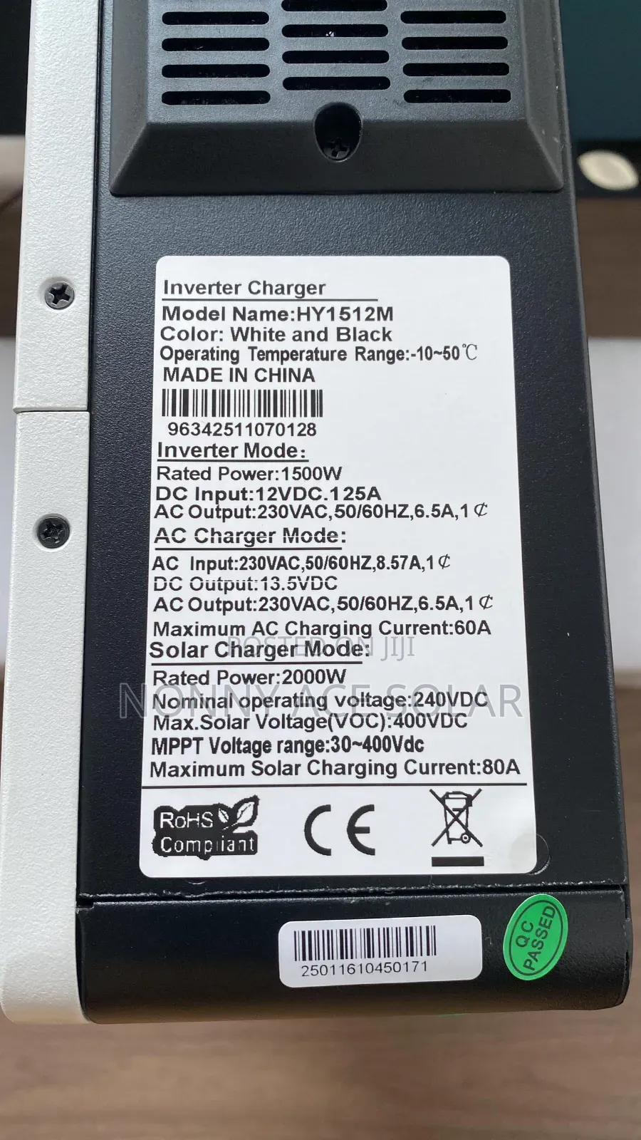 Katrina 1.5kva 12v Hybrid Inverter With 400v Charge Controller