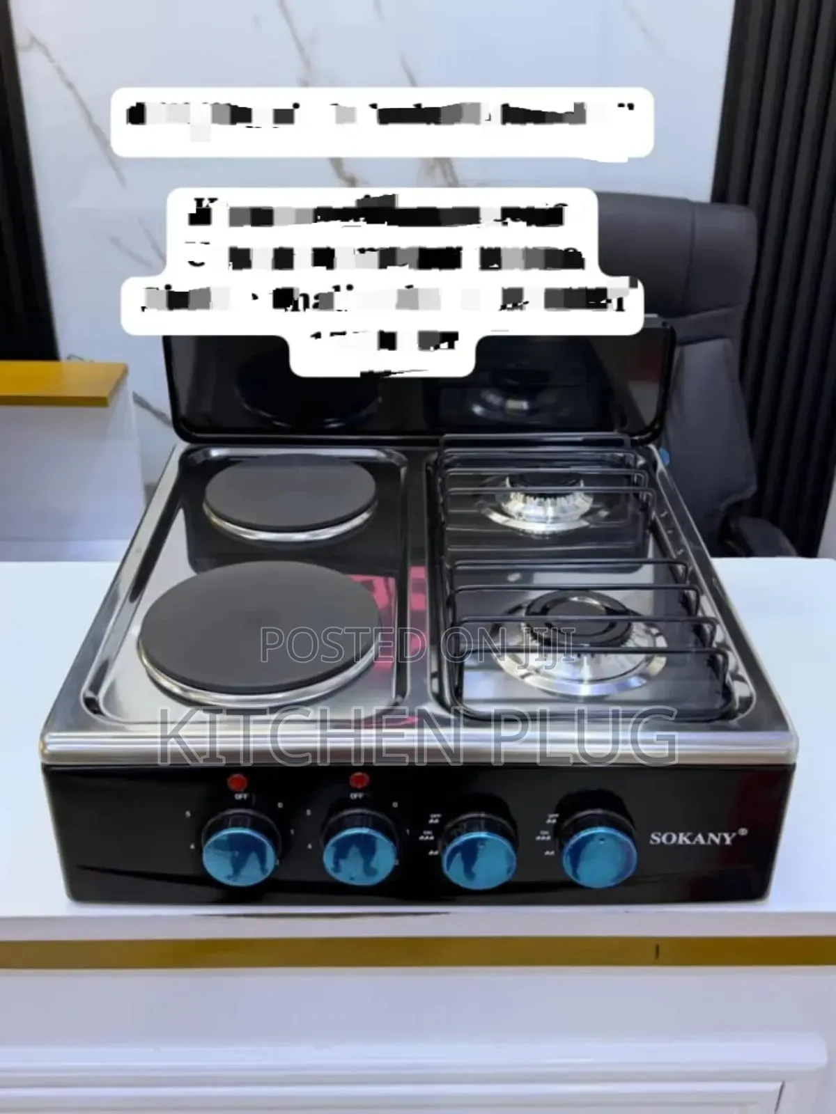 Sokany Sk-07082 Electric And Gas Tabletop Stove.