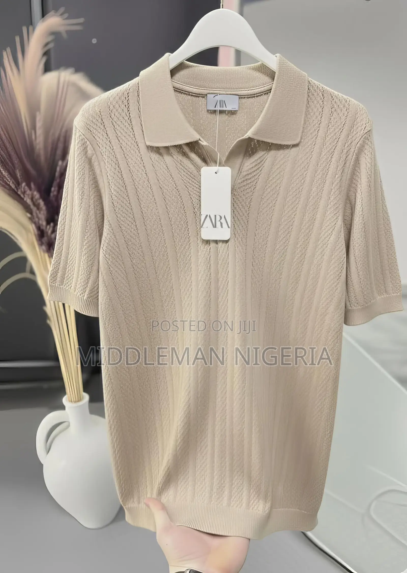 Zara Classic Collar Short Sleeves Pure Cotton Men’S Shirt