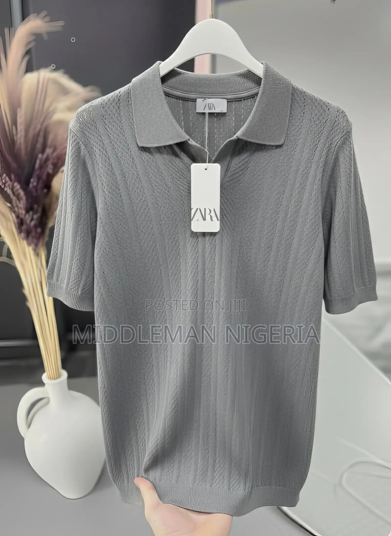 Zara Classic Collar Short Sleeves Pure Cotton Men’S Shirt