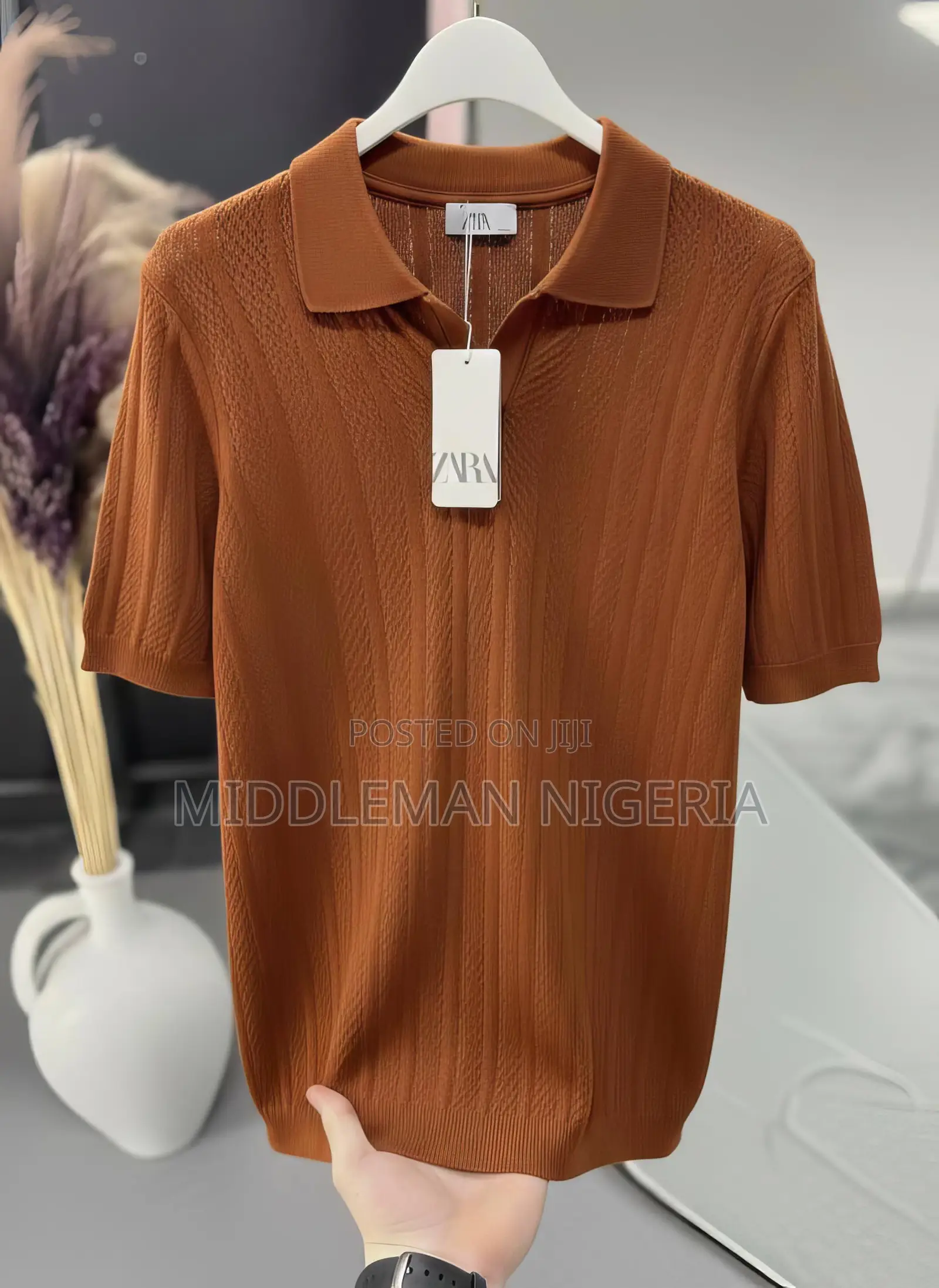 Zara Classic Collar Short Sleeves Pure Cotton Men’S Shirt