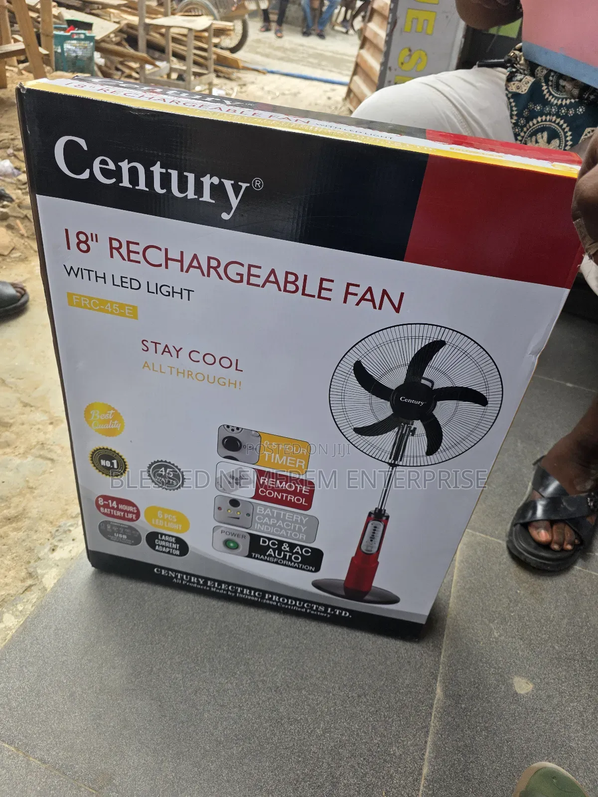 A Brand New Century Rechargeable Standing Fan 18inch