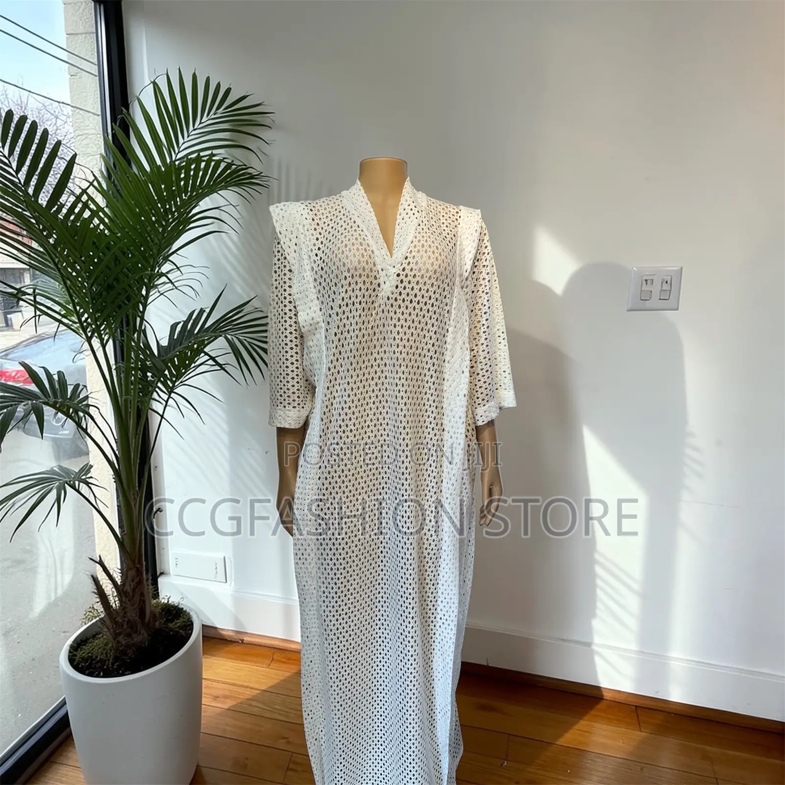Female White Gowns Made With Starchy Lace Material.