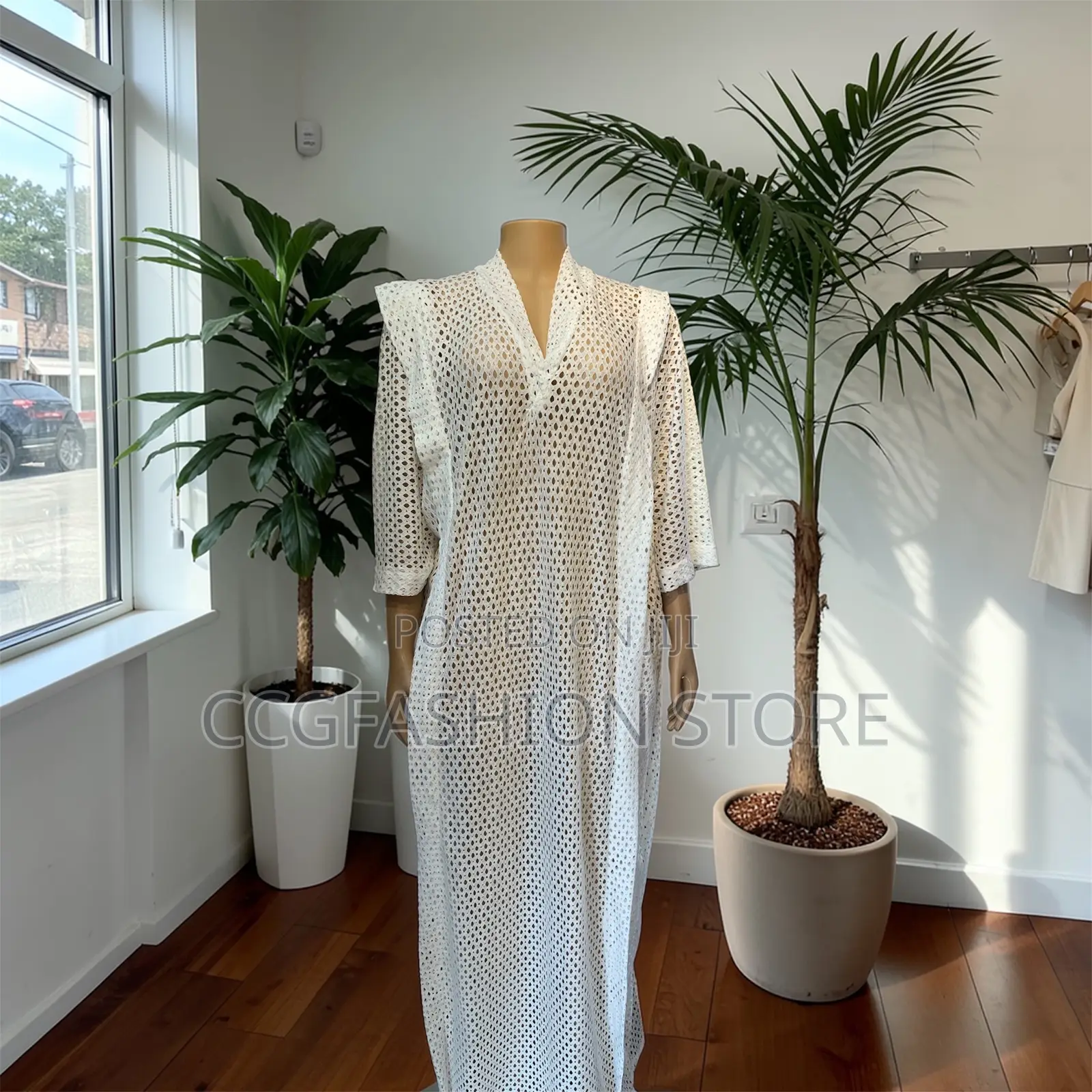 Female White Gowns Made With Starchy Lace Material.