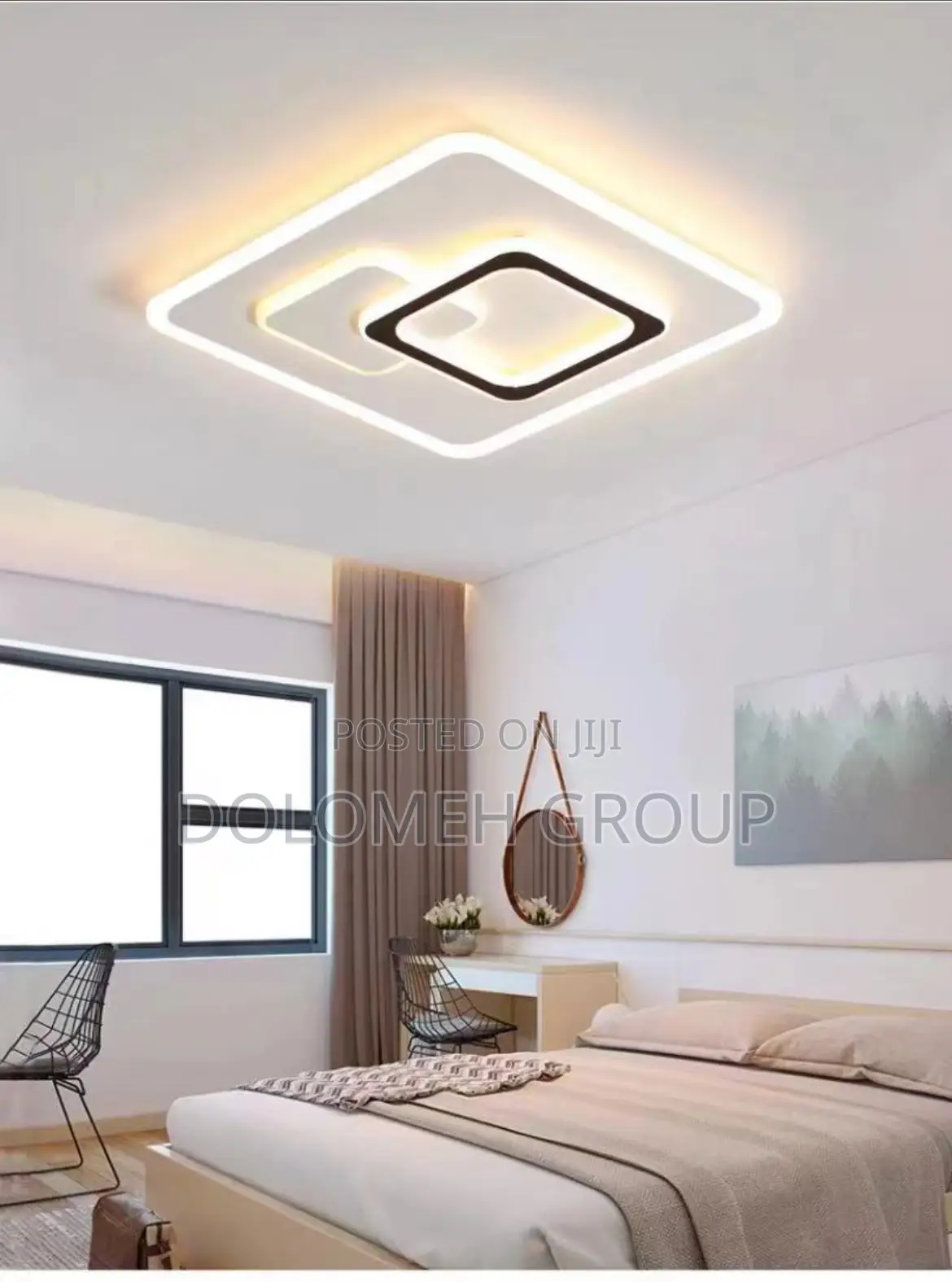 Square Flush Chandelier