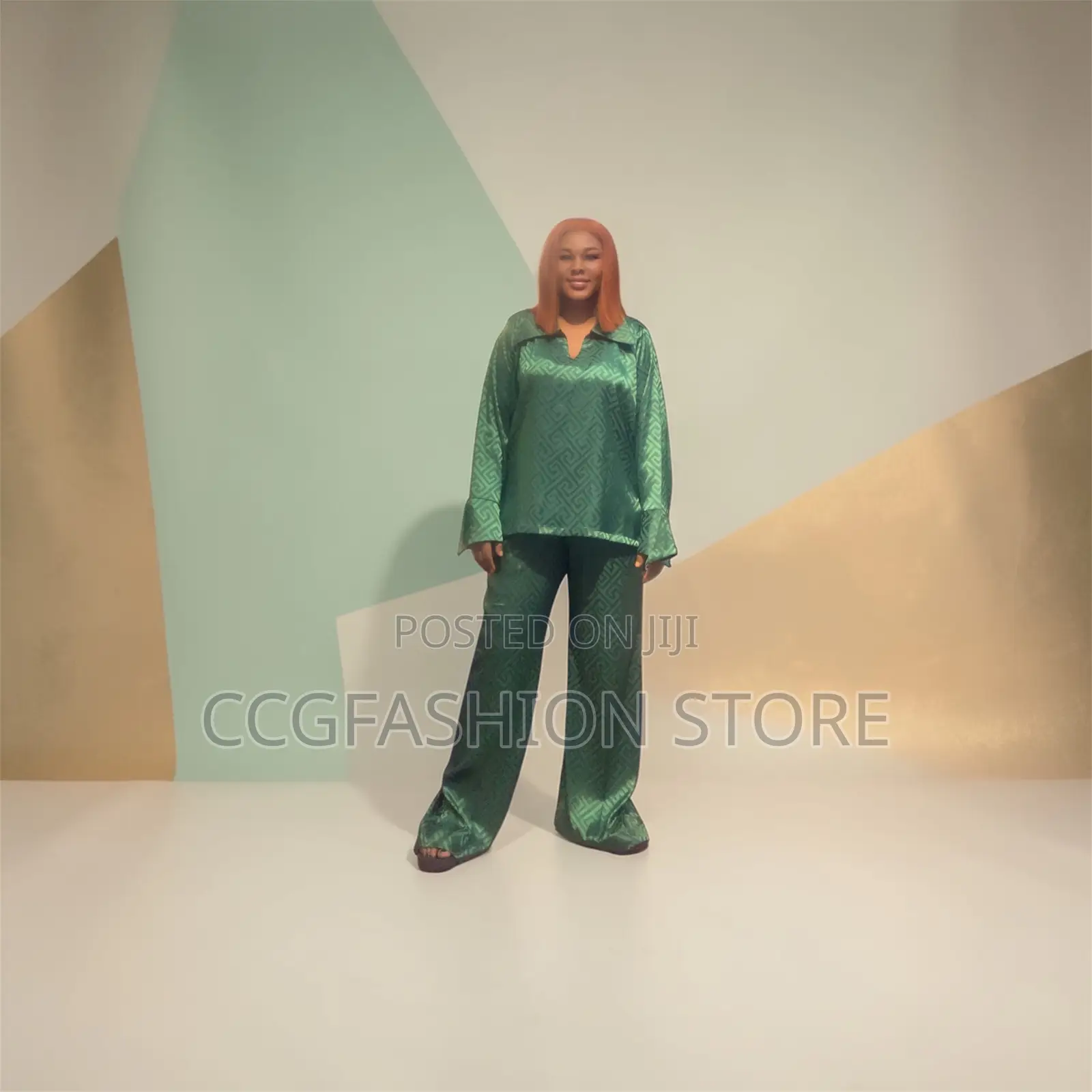 Green Color Trouser and Top Set