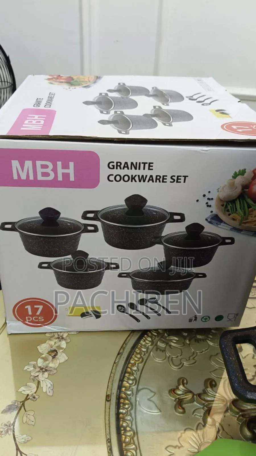 17 PCS MBH Granite Pot With Kitchen Accessories
