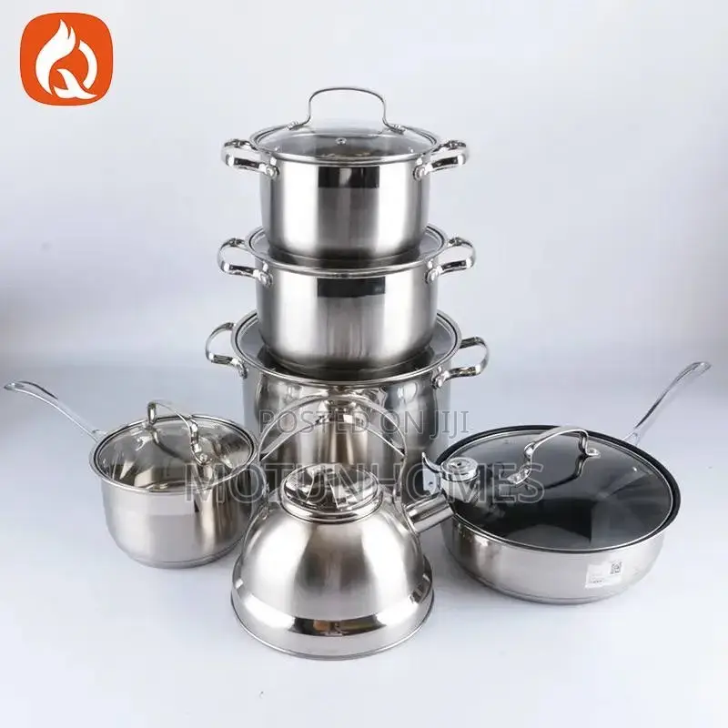 12pcs Stainless Steel Cookware Pot,Kettle,Frypan