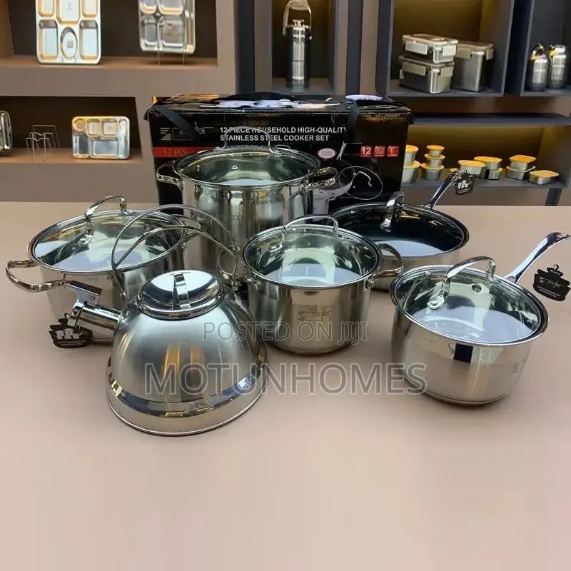12pcs Stainless Steel Cookware Pot,Kettle,Frypan