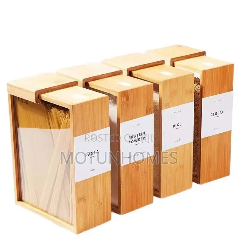 Bamboo Food Storage Container With Sticker