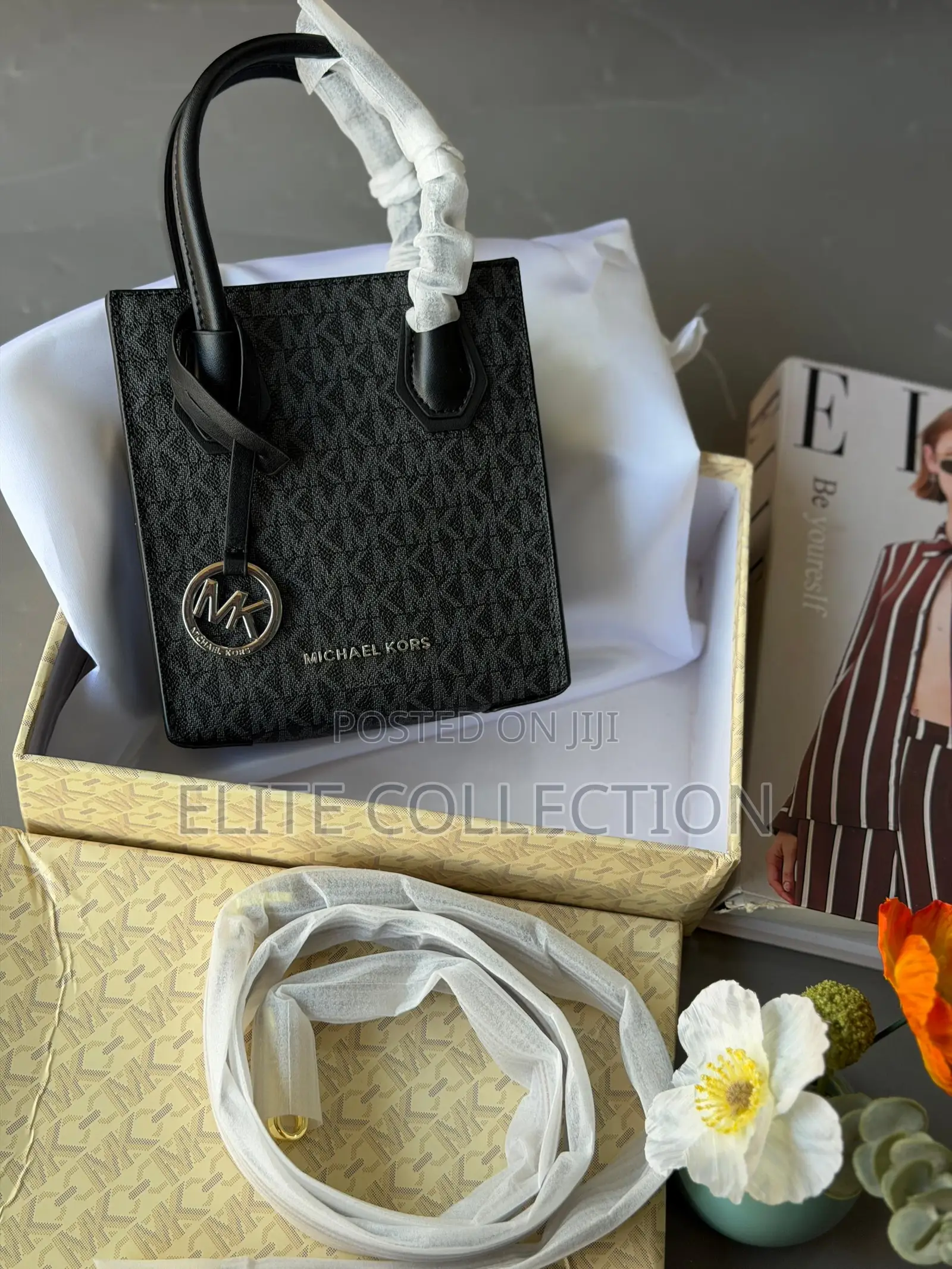 Luxury Michael Kors Mercer Mini Bag Color: Brown, Black, White Brown