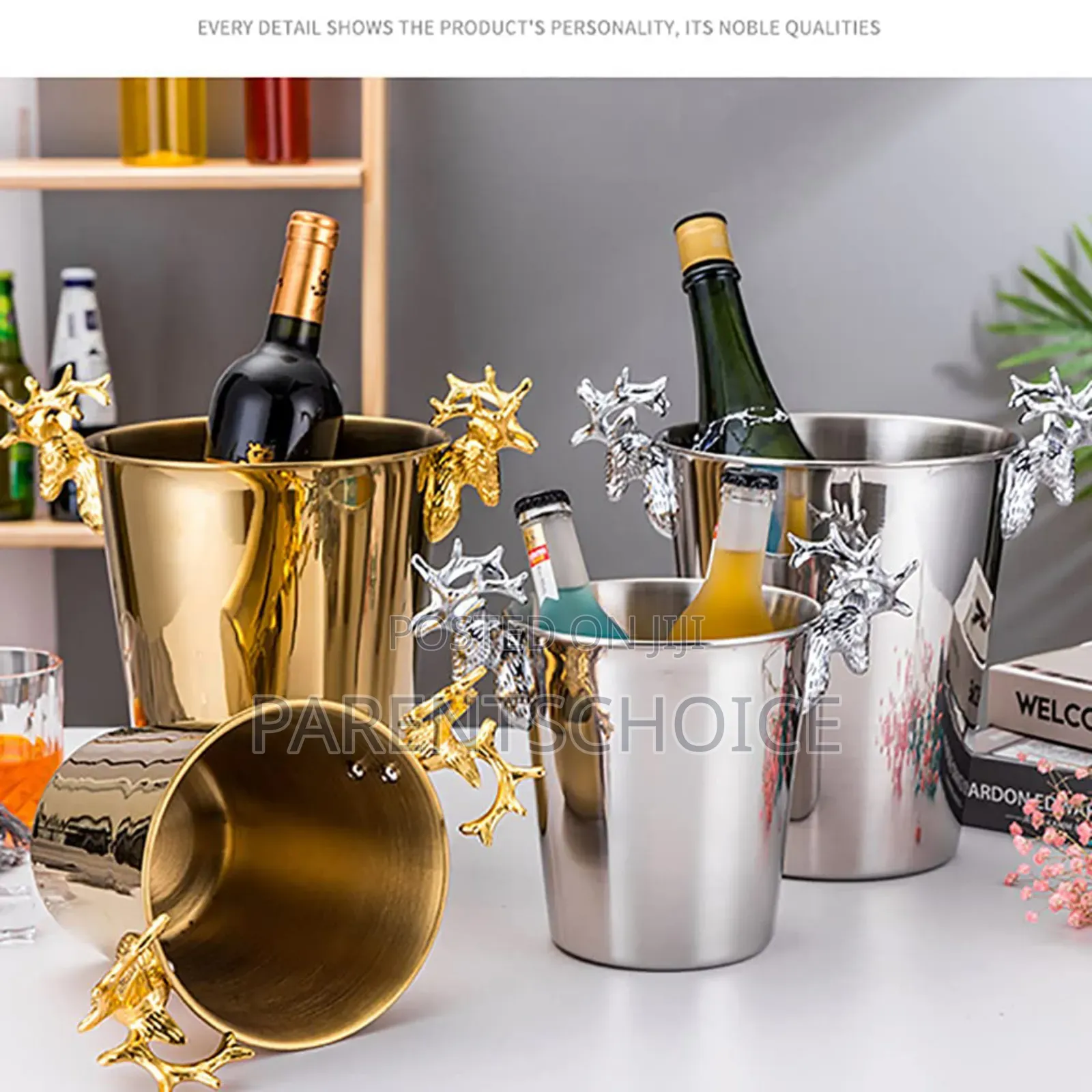 Luxury Deer Head Hand Ice Wine Champagne Bucket - 1pc