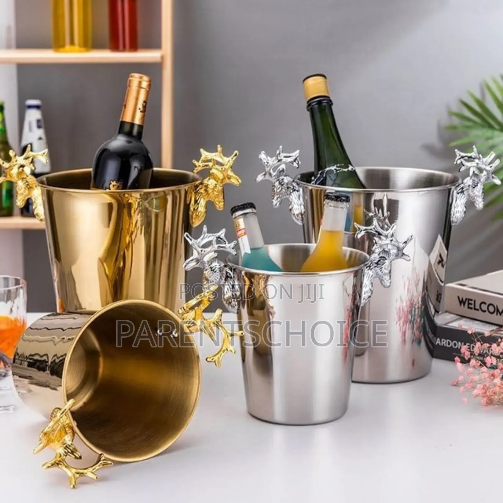 Luxury Deer Head Hand Ice Wine Champagne Bucket - 1pc