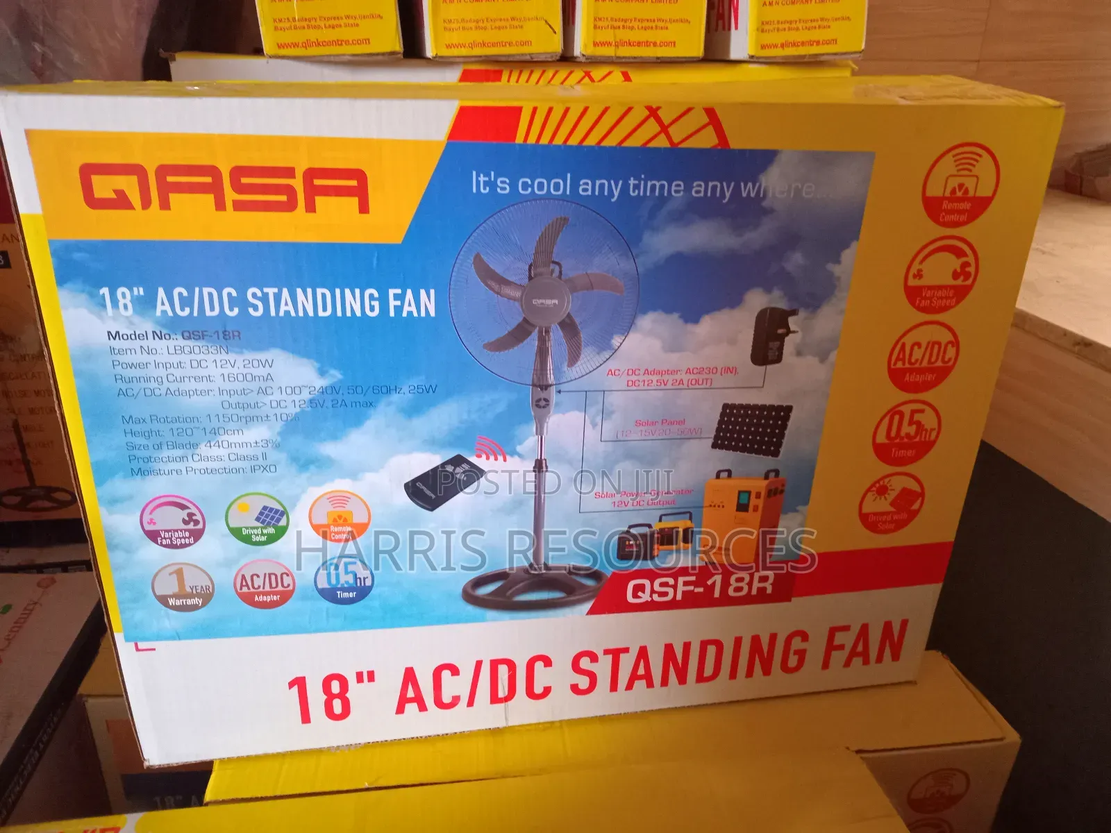 Qasa 18 Inche Standing Fan (Non Rechargeable) Qasa Qsf-18r