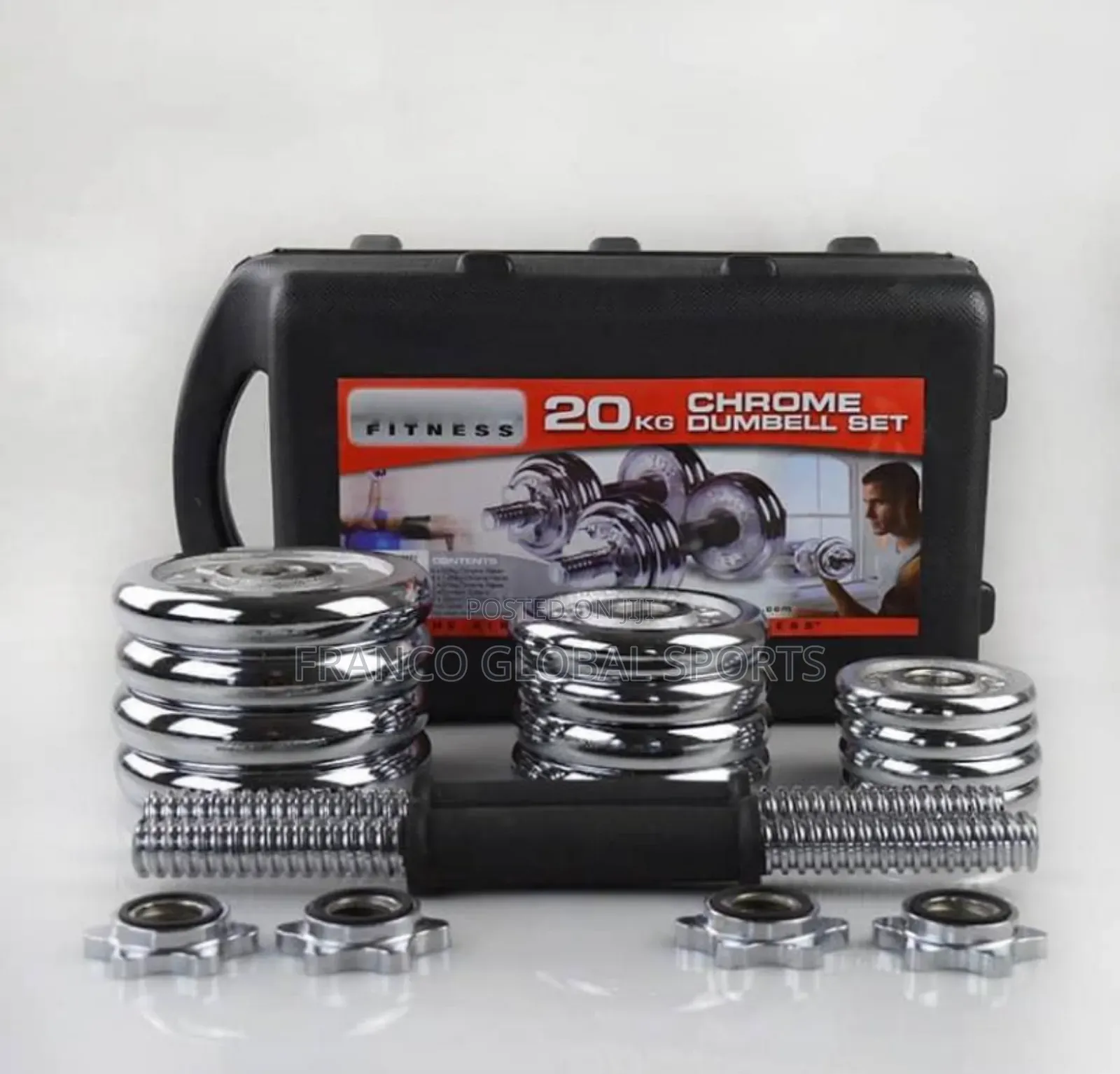20kg Adjustable Chrome Dumbbell Set