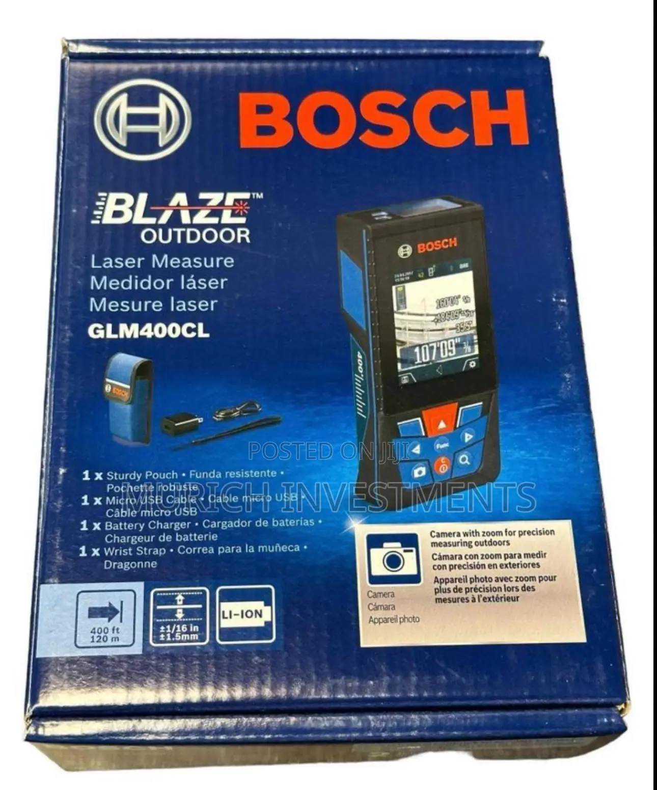 Bosch 120m Blaze Outdoor Glm400cl Professional Laser Distance Measure