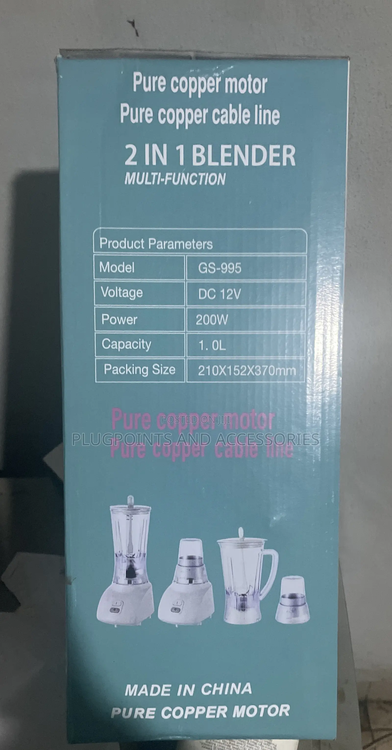 Bes 2cups Dc Recharge Blender+ 12v Battery + Free Delivery