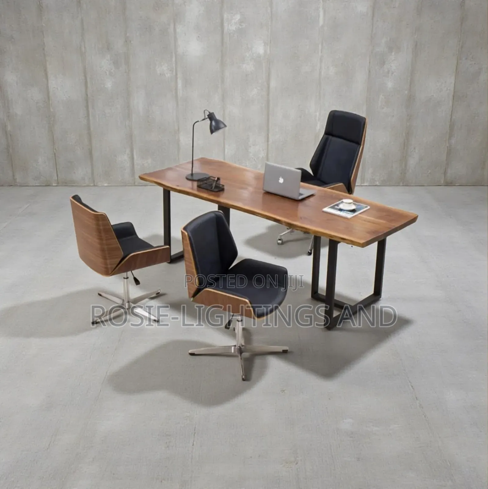 Walnut Veneer Executive Office Chair 2 Visitor's Chair ( No Table)
