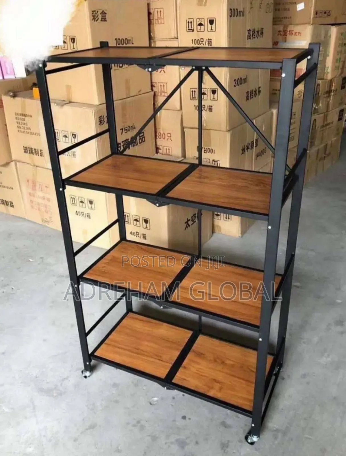 4 Layer Foldable Wood Top Shelf
Available Only in the Colour Seen