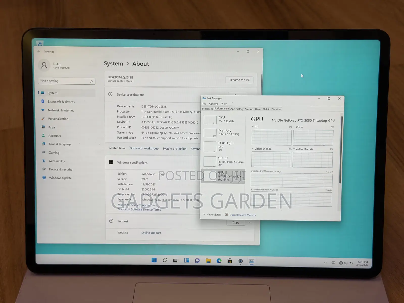 Laptop Microsoft Surface Laptop Studio 16GB Intel Core I7 SSD 512GB