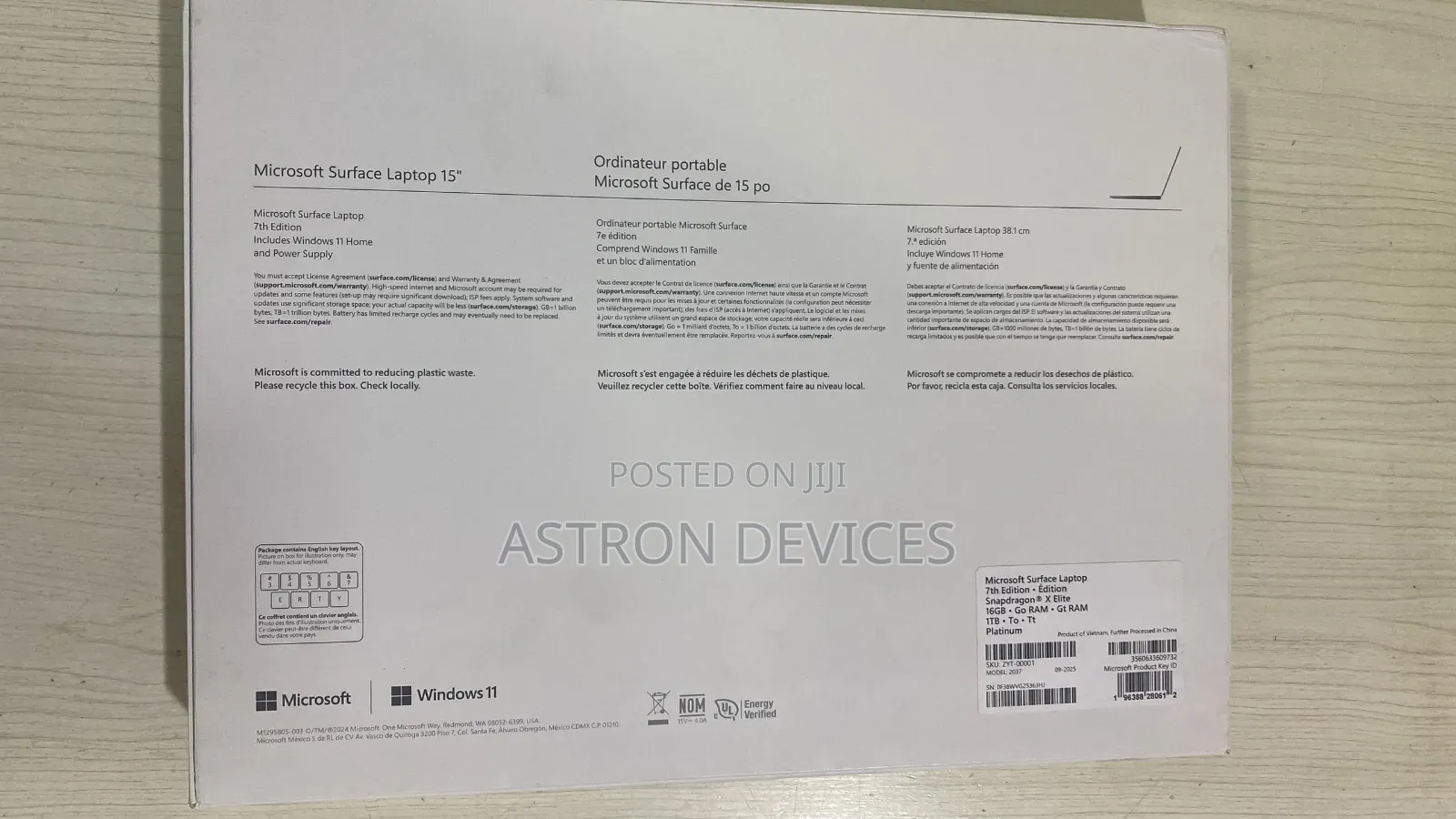 New Microsoft Surface Laptop 7 16GB Qualcomm Snapdragon X Elite SSD 1T