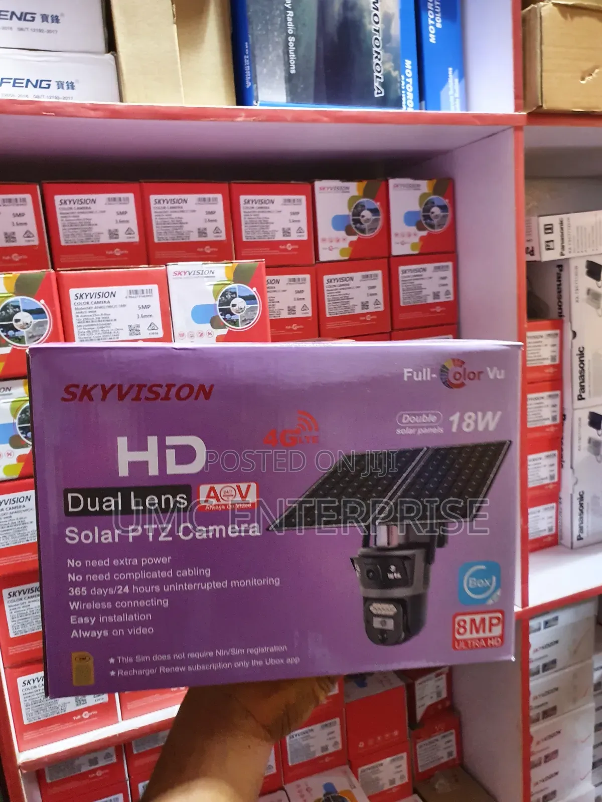 Dual Lens Solar PTZ Camera - Dual 18w Panels