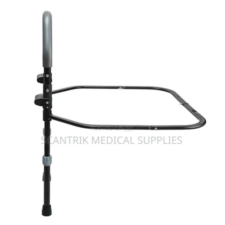 Adjustable Height Bed Assist Rail With Padded Grip Handle