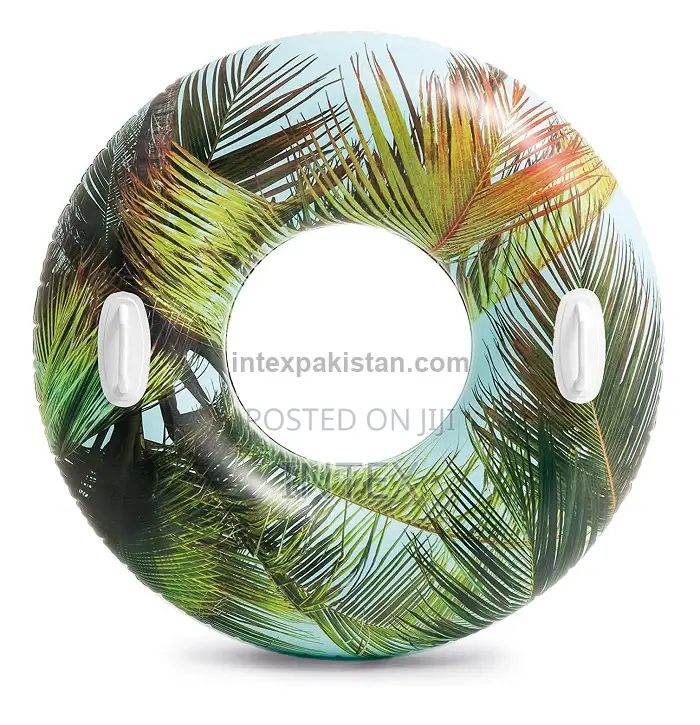 Intex Groovy Color Inflatable Tropical Flower Transparent Tube Raft